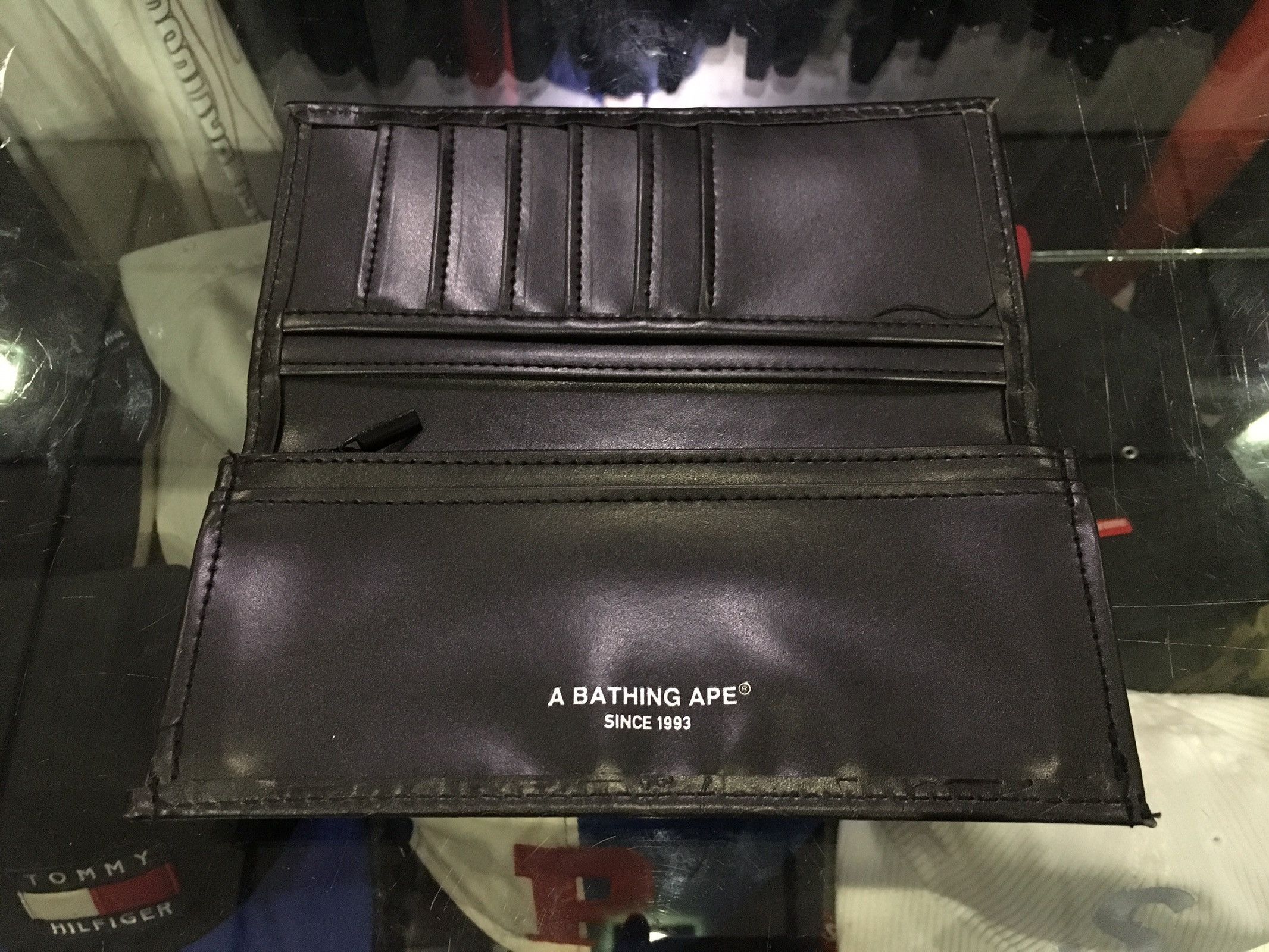 Bape Bape Long Wallet Pencil Camo Leather Black Camo Size ONE SIZE - 4 Thumbnail