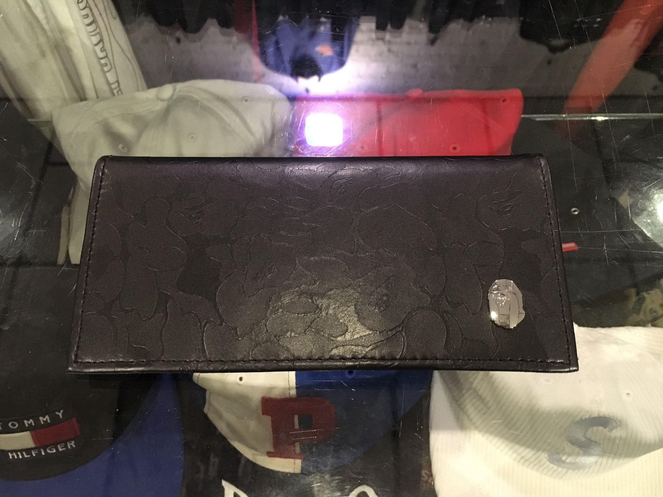 Bape Bape Long Wallet Pencil Camo Leather Black Camo Size ONE SIZE - 2 Thumbnail