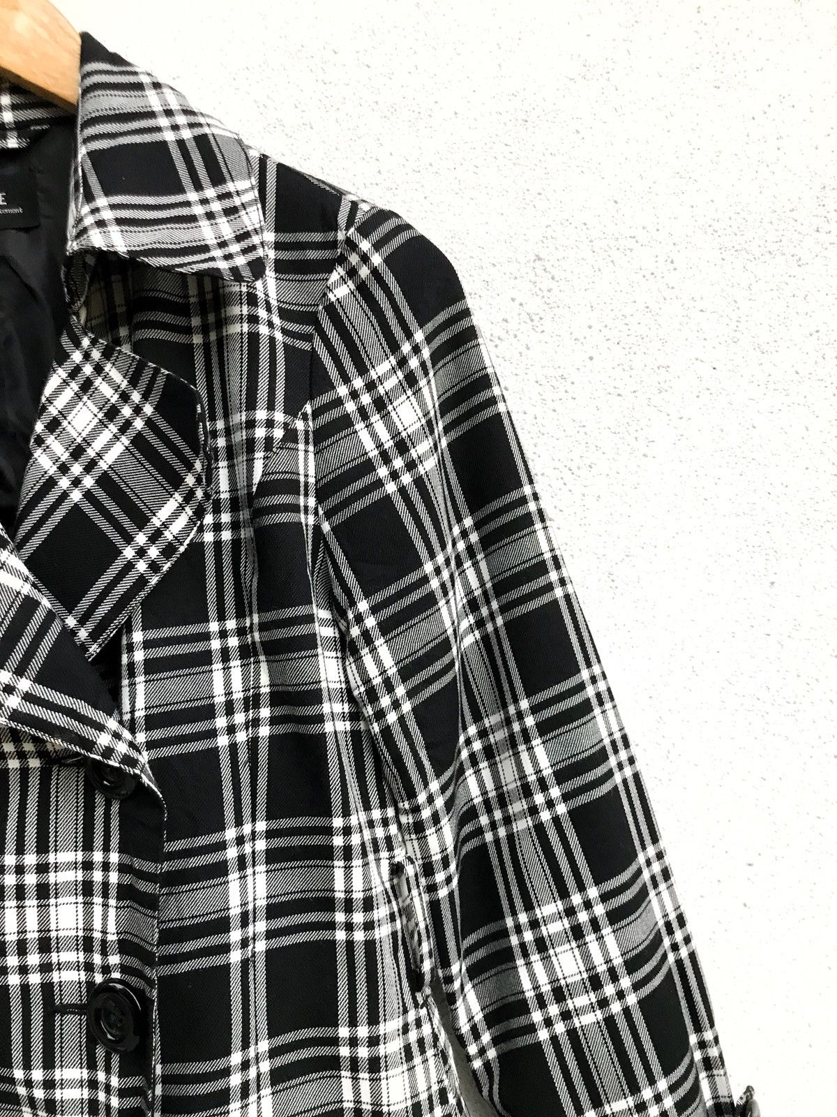 Japanese Brand Issue Industrio Du Vetement Checked Long Button Jacket Size US XS / EU 42 / 0 - 4 Thumbnail