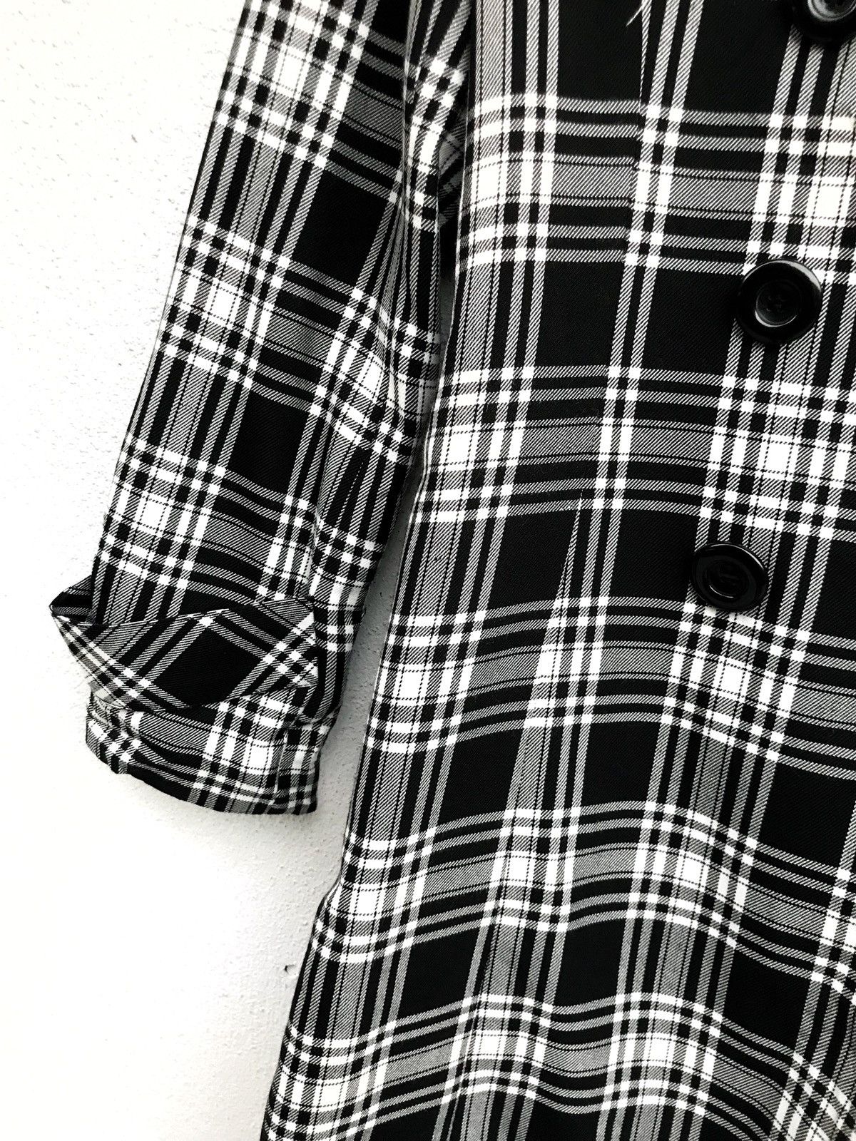 Japanese Brand Issue Industrio Du Vetement Checked Long Button Jacket Size US XS / EU 42 / 0 - 6 Thumbnail