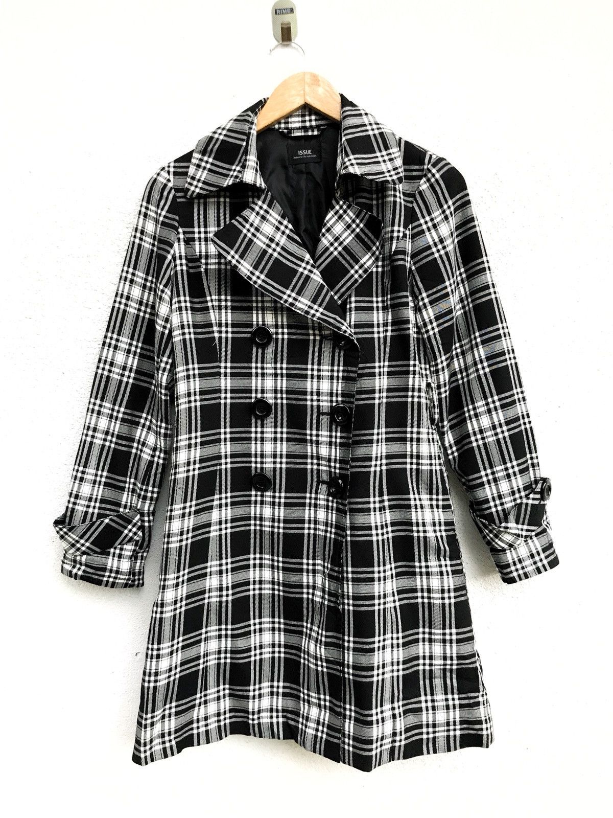 Japanese Brand Issue Industrio Du Vetement Checked Long Button Jacket Size US XS / EU 42 / 0 - 2 Thumbnail