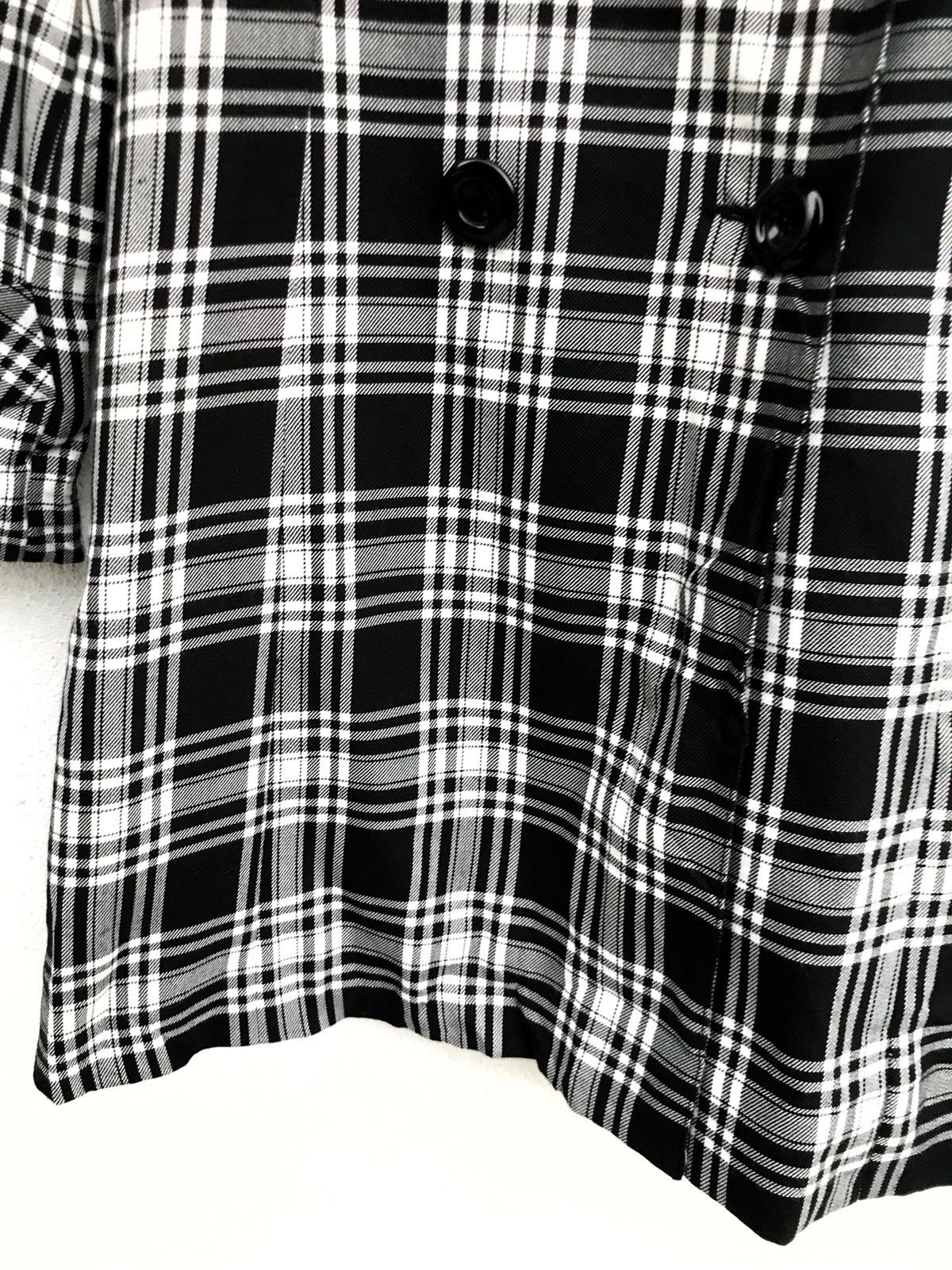 Japanese Brand Issue Industrio Du Vetement Checked Long Button Jacket Size US XS / EU 42 / 0 - 5 Thumbnail