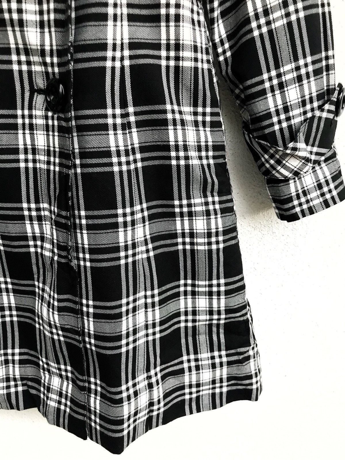 Japanese Brand Issue Industrio Du Vetement Checked Long Button Jacket Size US XS / EU 42 / 0 - 8 Thumbnail