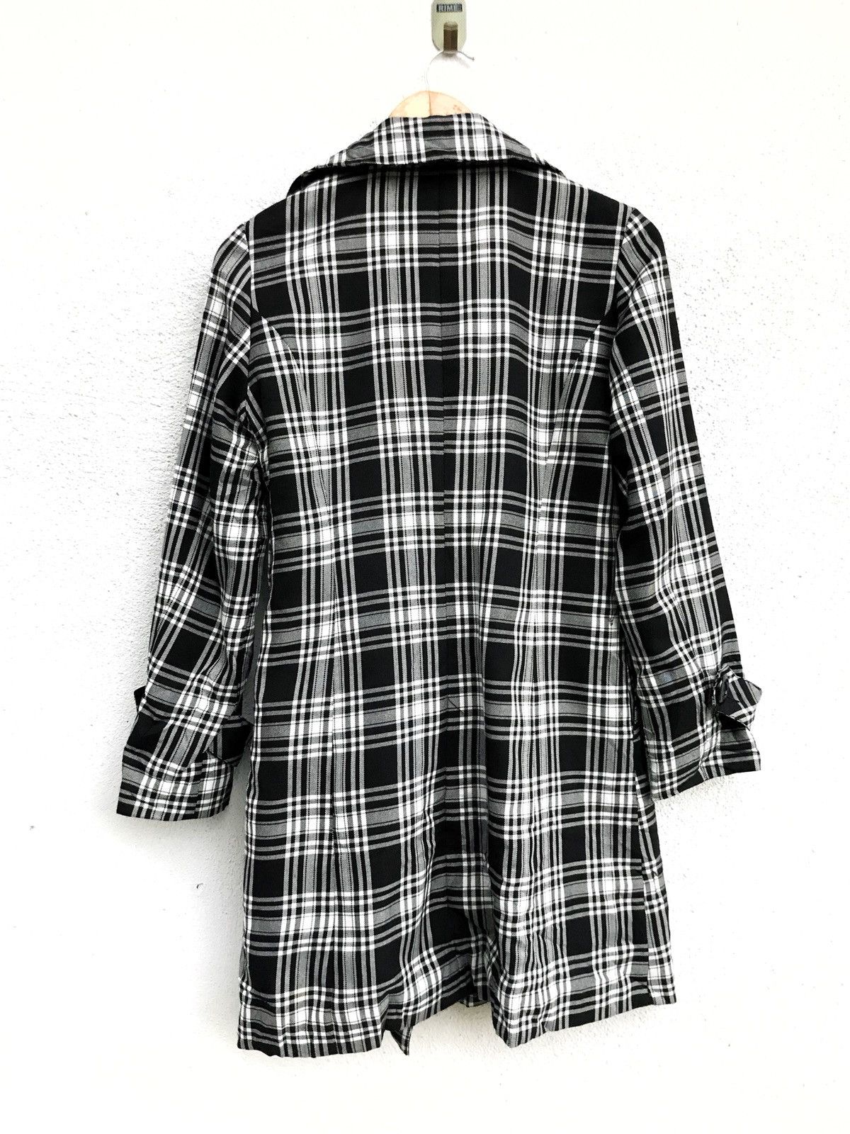 Japanese Brand Issue Industrio Du Vetement Checked Long Button Jacket Size US XS / EU 42 / 0 - 3 Thumbnail