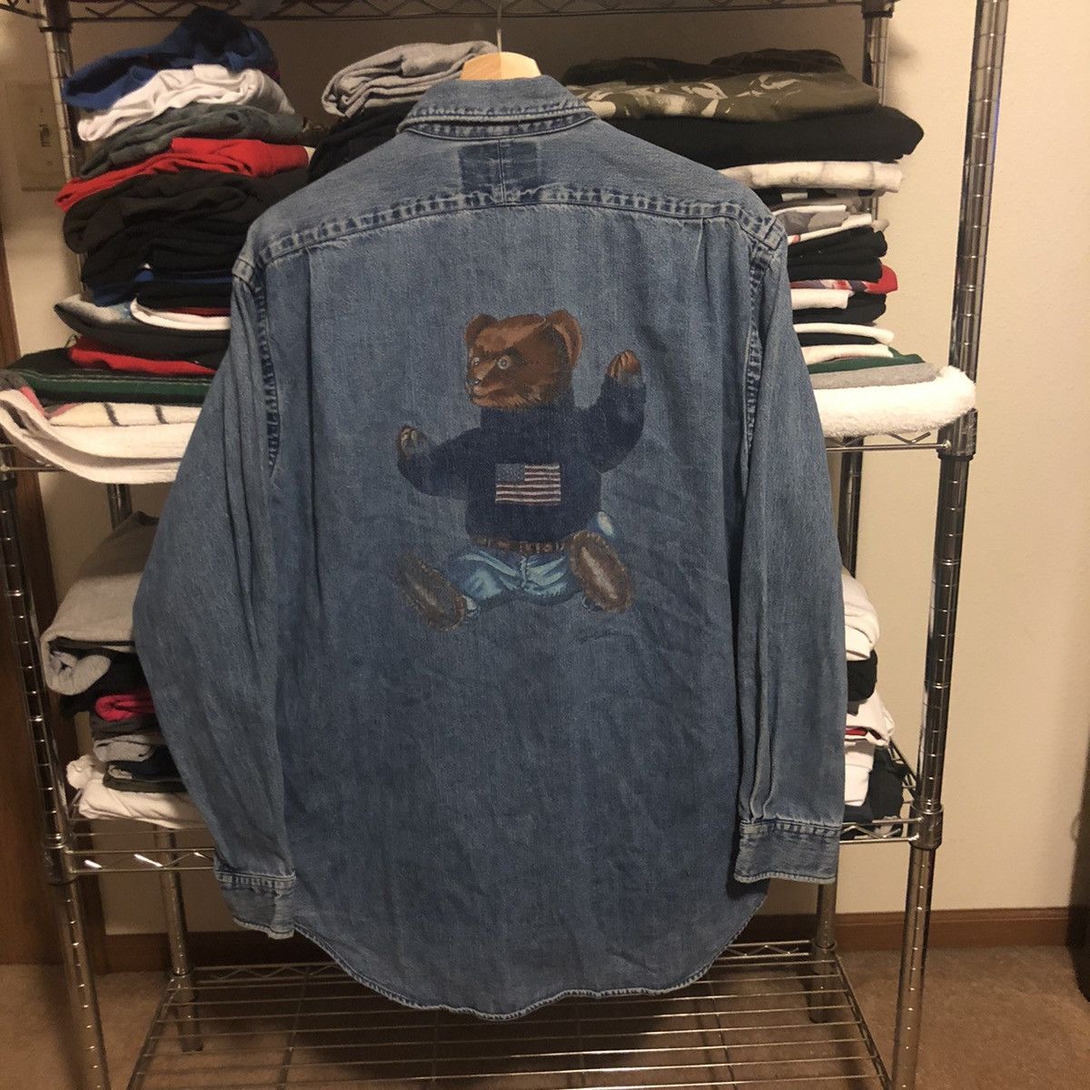 Polo Ralph Lauren × Vintage Rare 90’s Polo Ralph Lauren Polo Bear Shirt Size US M / EU 48-50 / 2 - 1 Thumbnail