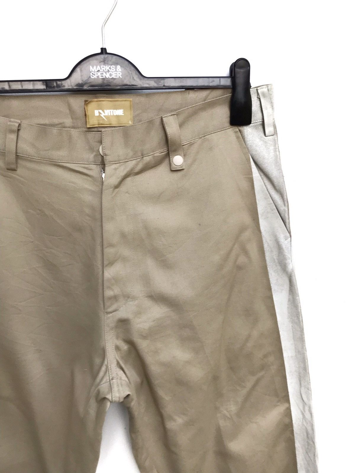 Japanese Brand Japanese Brand B⚡️aitone. Side Tape Paint Khakis Pants Size US 33 - 6 Thumbnail