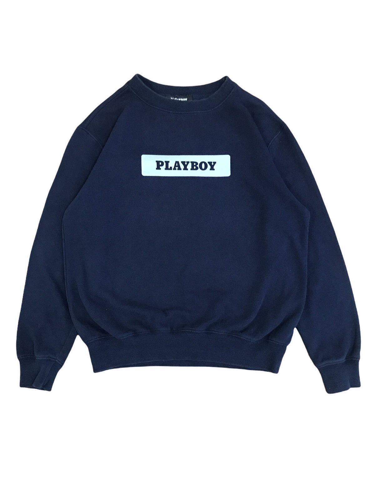 Vintage Playboy Box Logo Sweatshirt Navy Blue