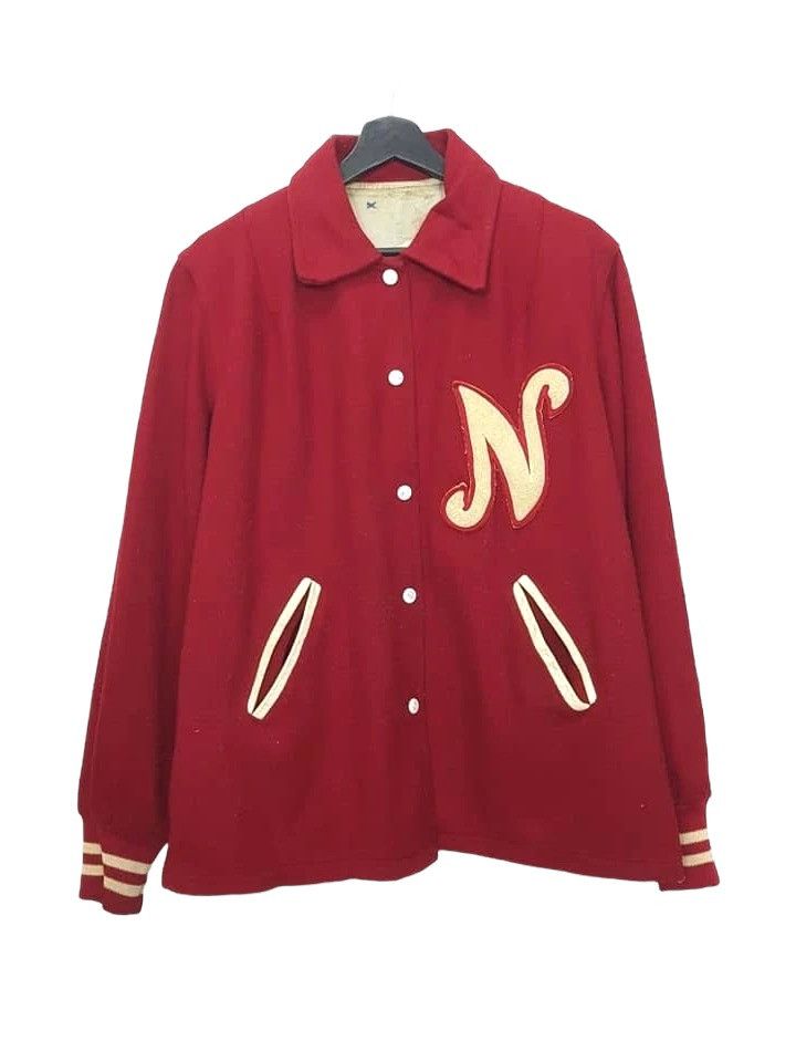 Holloway Vintage Holloway Wool Varsity Jacket Made in USA Size US M / EU 48-50 / 2 - 1 Thumbnail