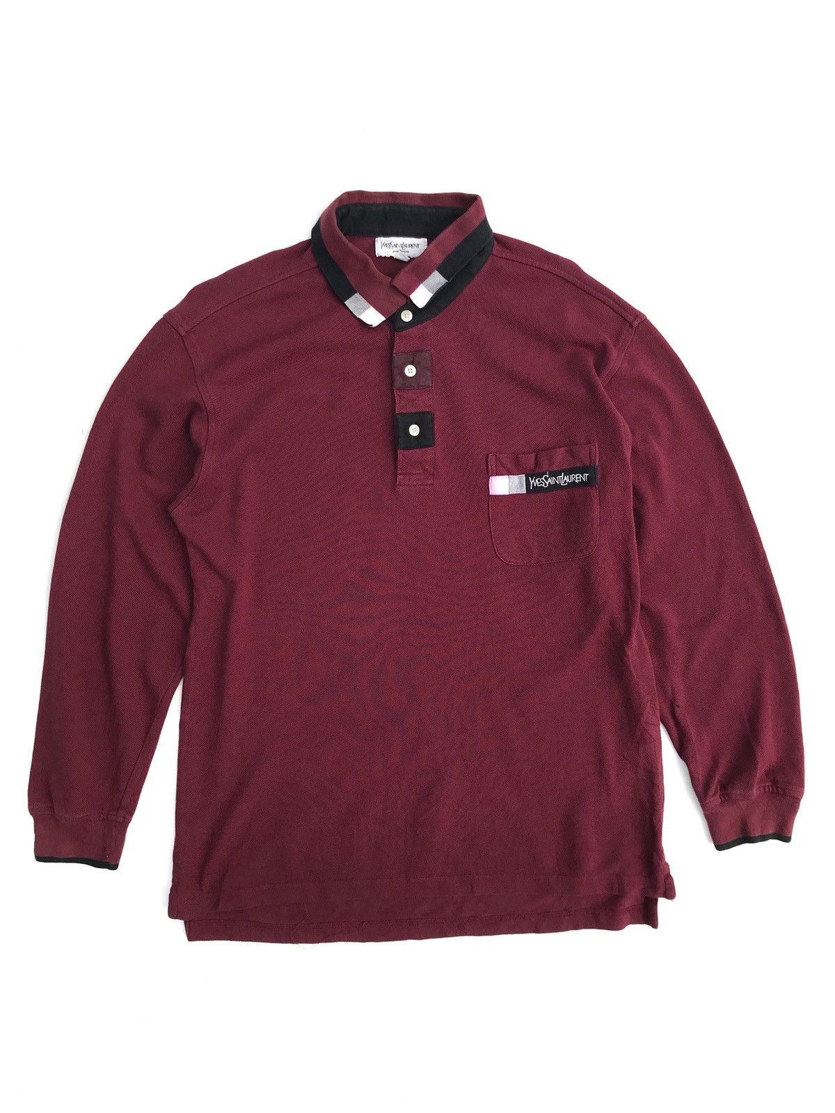 Yves Saint Laurent Yves Saint Laurent Pocket Logo LS Polo Shirts Size US L / EU 52-54 / 3 - 1 Thumbnail