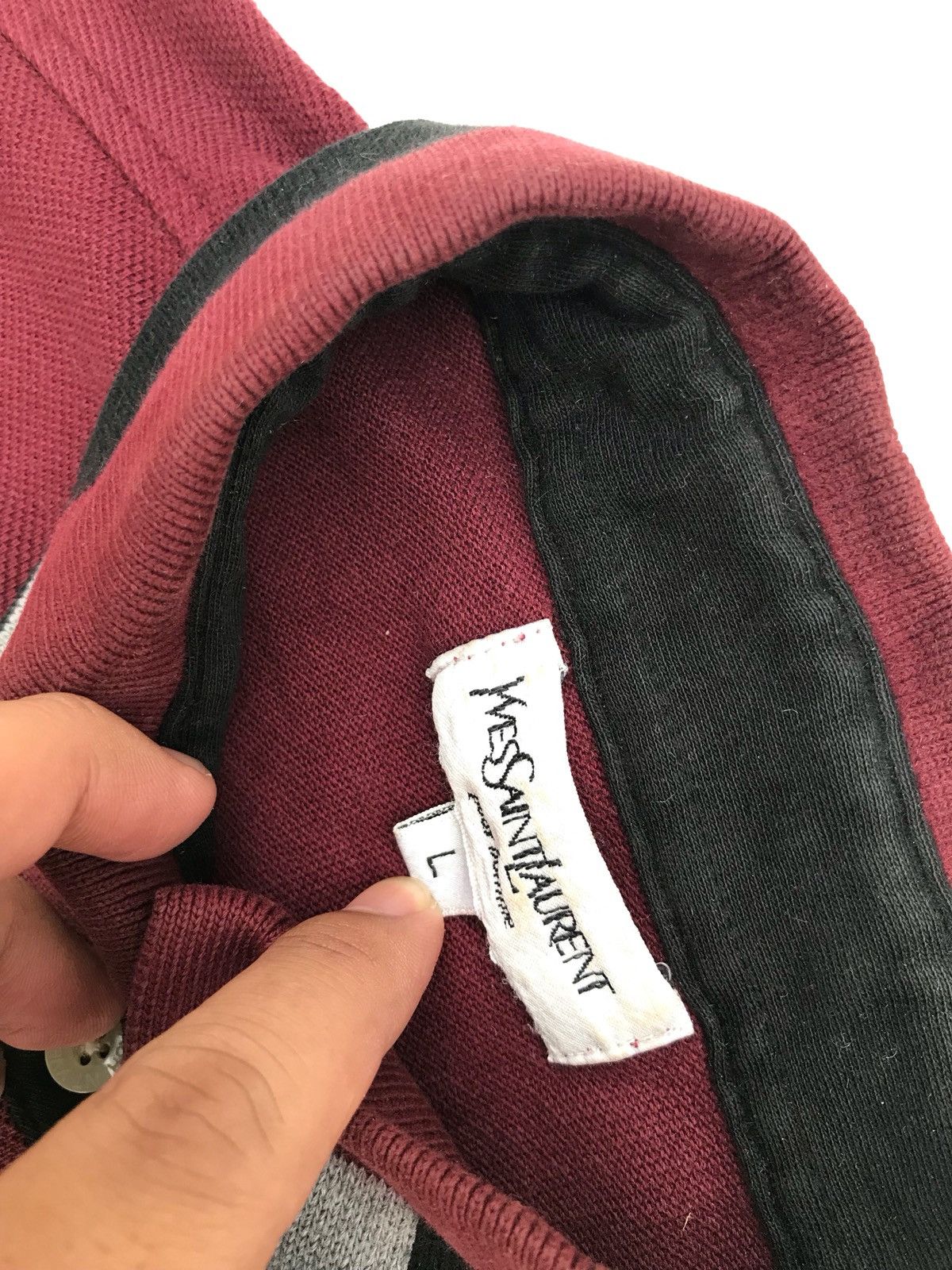 Yves Saint Laurent Yves Saint Laurent Pocket Logo LS Polo Shirts Size US L / EU 52-54 / 3 - 4 Thumbnail