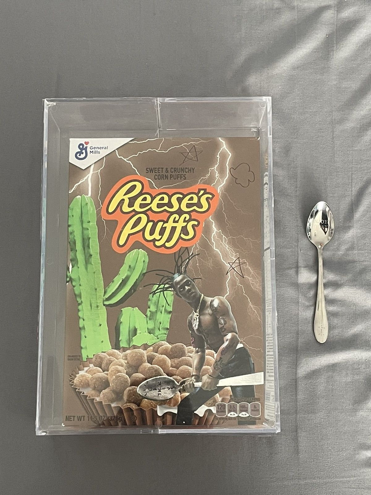 image of Travis Scott X Reese’S Puffs Limited Edition Box (No Spoon) in Brown, Men's