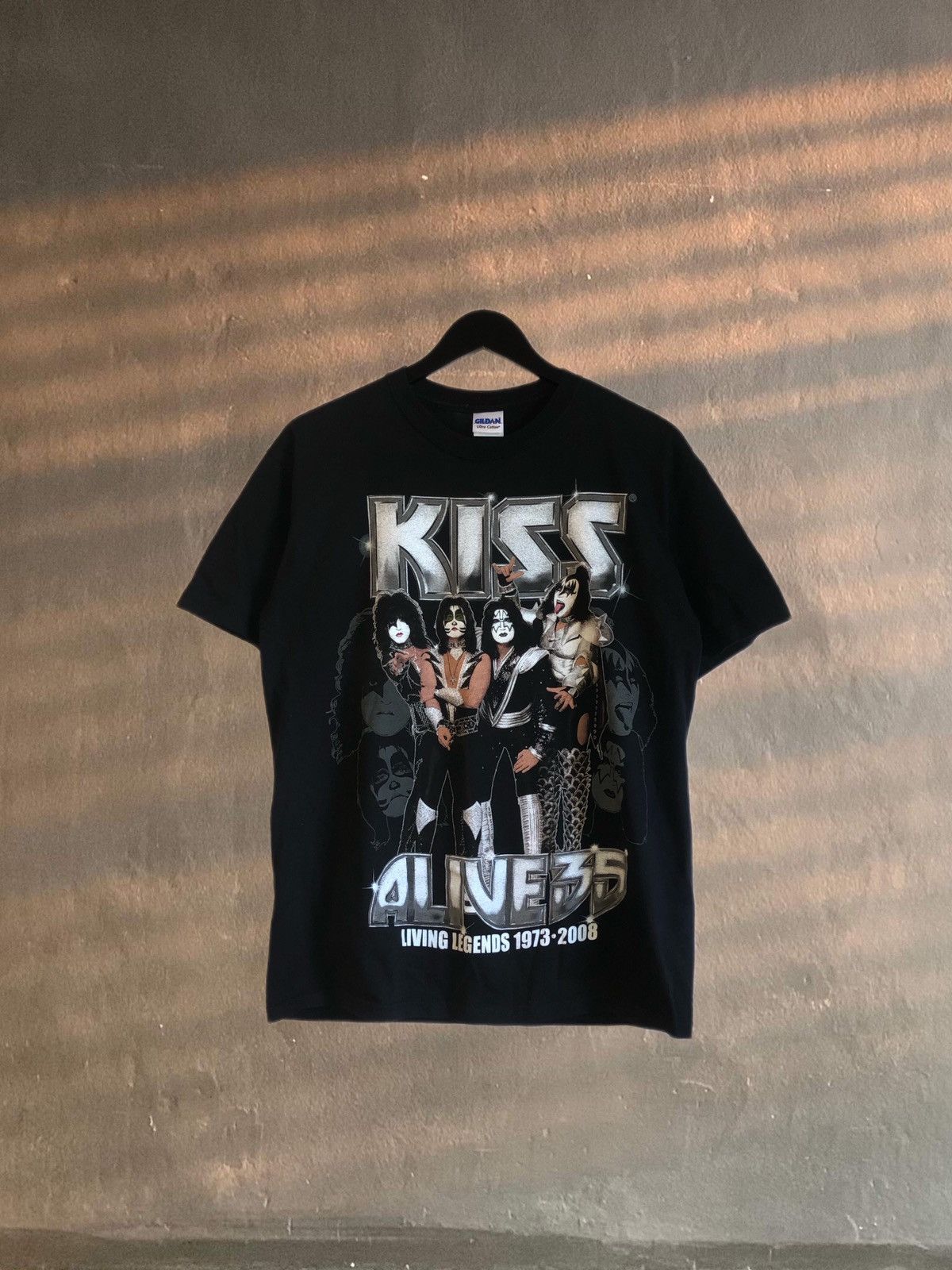 KISS フェアウェルツアー Tシャツ 2001 黒 サイズＬ KISS THE FAREWELL TOUR 2001 IN JAPAN Print T-Shirt Black