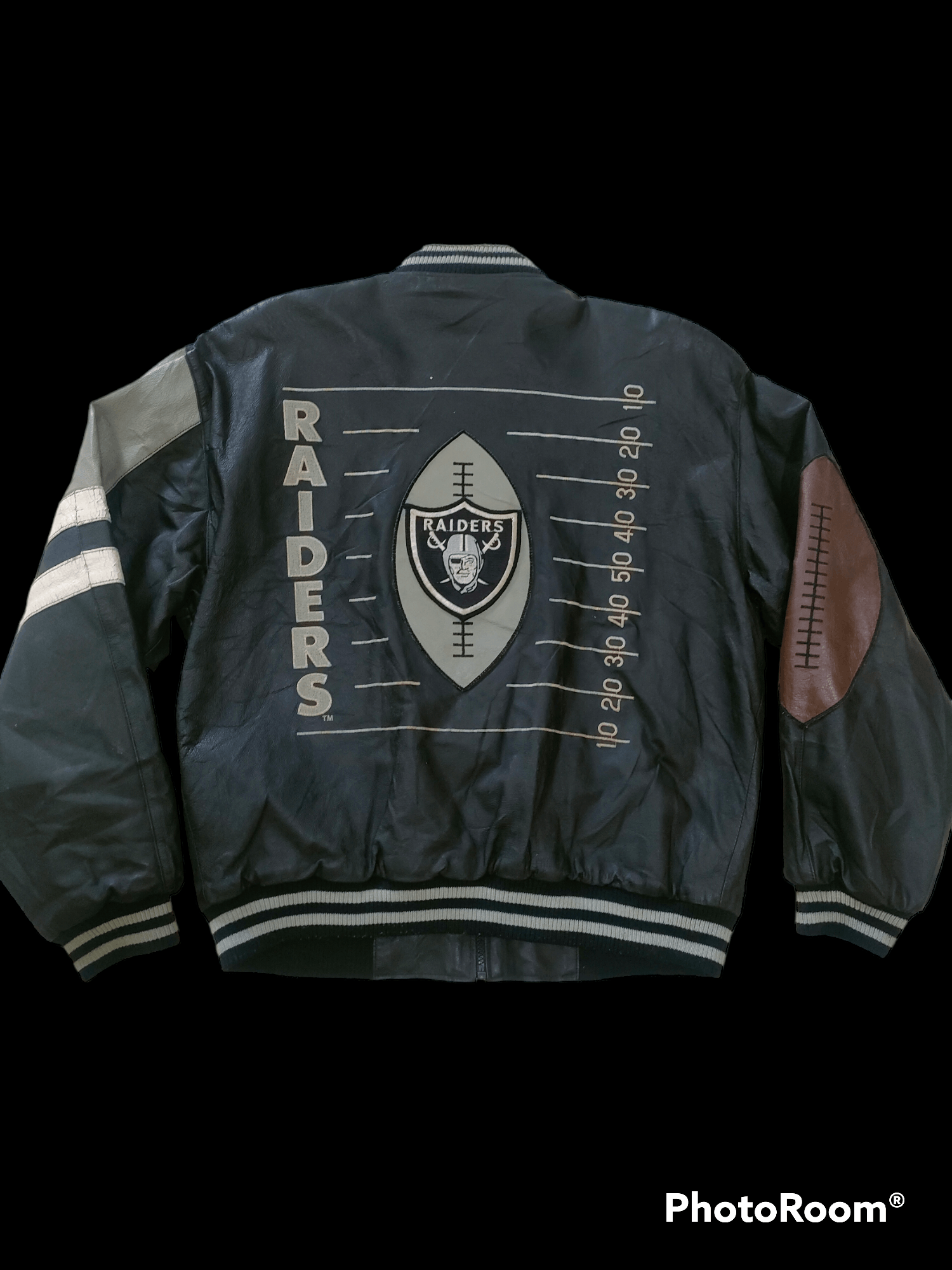 NFL × Vintage Vintage RAIDERS Leather Jacket Size US L / EU 52-54 / 3 - 1 Thumbnail