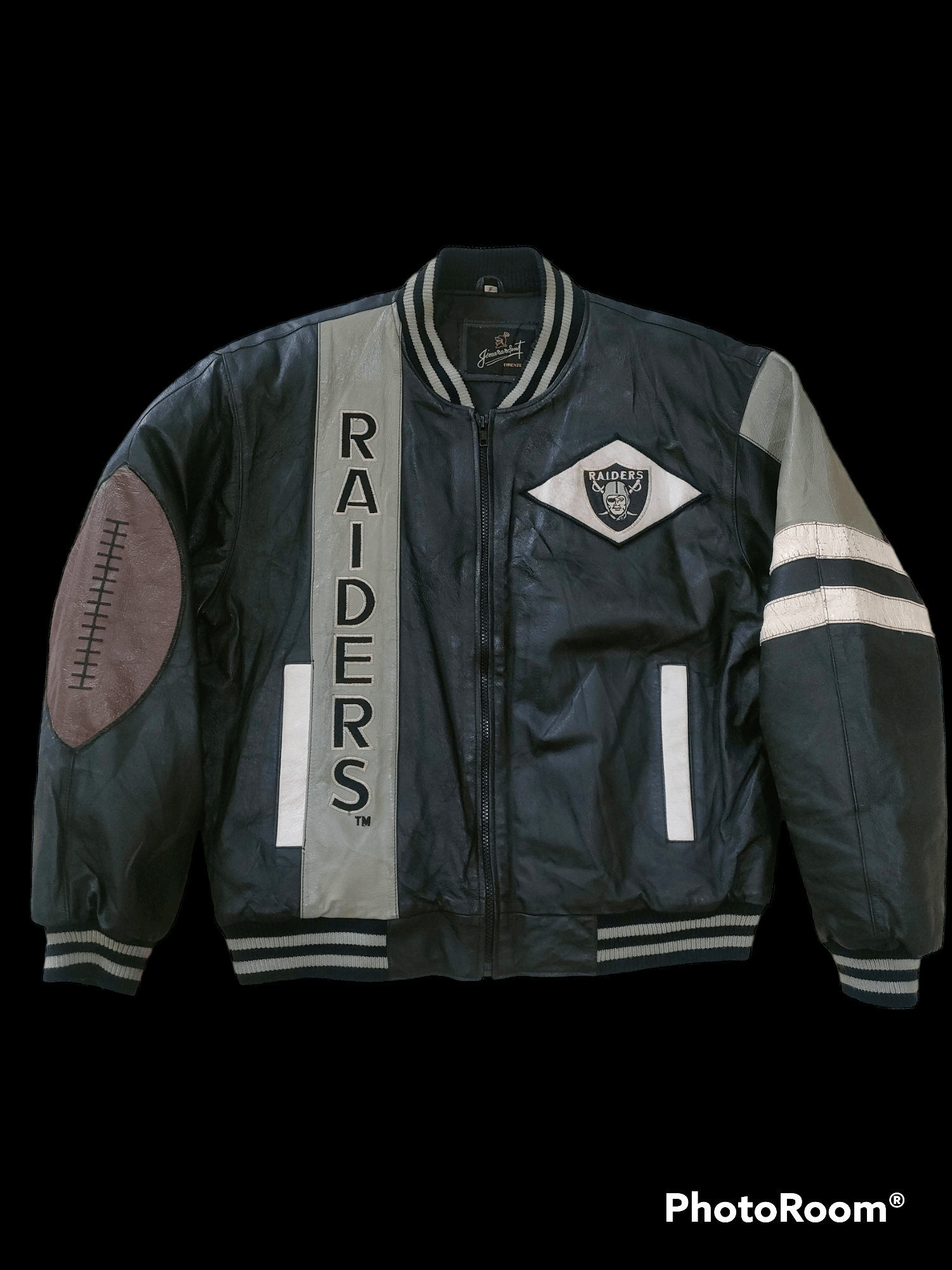 NFL × Vintage Vintage RAIDERS Leather Jacket Size US L / EU 52-54 / 3 - 2 Thumbnail