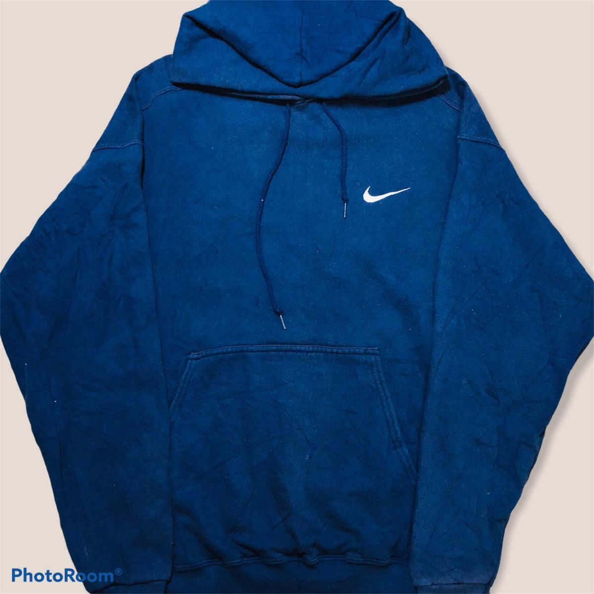 Nike × Vintage Vintage Nike Small Swoosh Embroidery Hoodie Size US XL / EU 56 / 4 - 1 Thumbnail