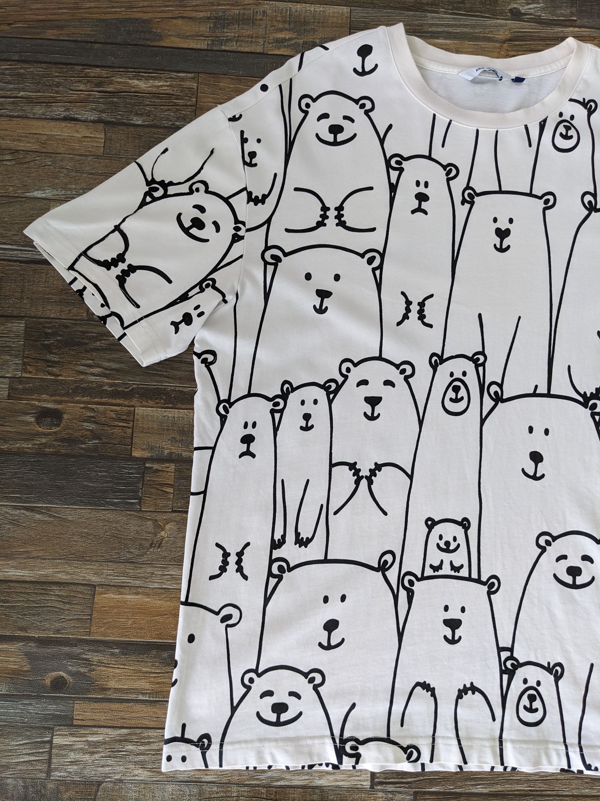 Japanese Brand × Vintage Vintage Kilo Meters Bear Shirt Fullprint Size US L / EU 52-54 / 3 - 5 Thumbnail