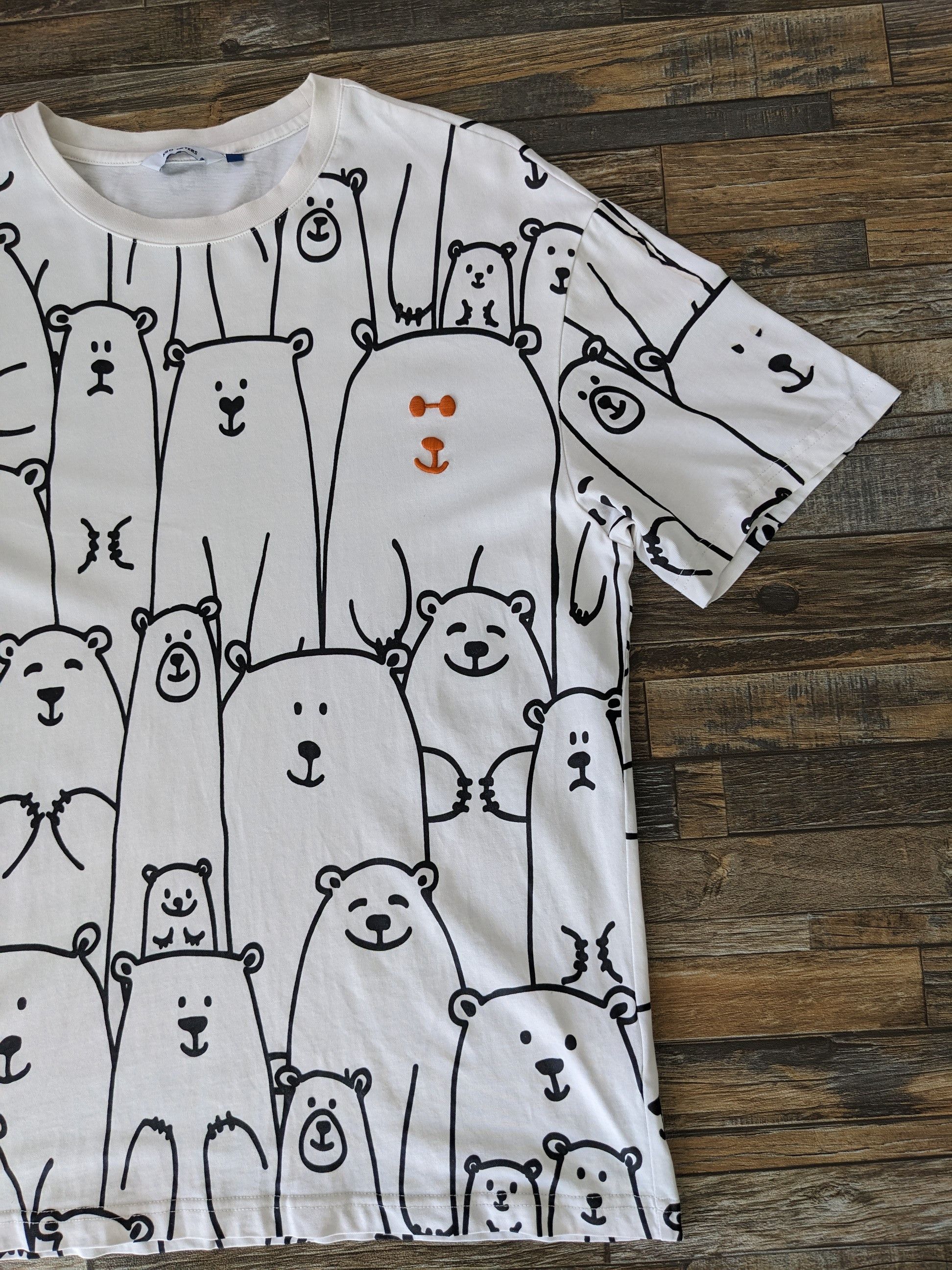 Japanese Brand × Vintage Vintage Kilo Meters Bear Shirt Fullprint Size US L / EU 52-54 / 3 - 6 Thumbnail