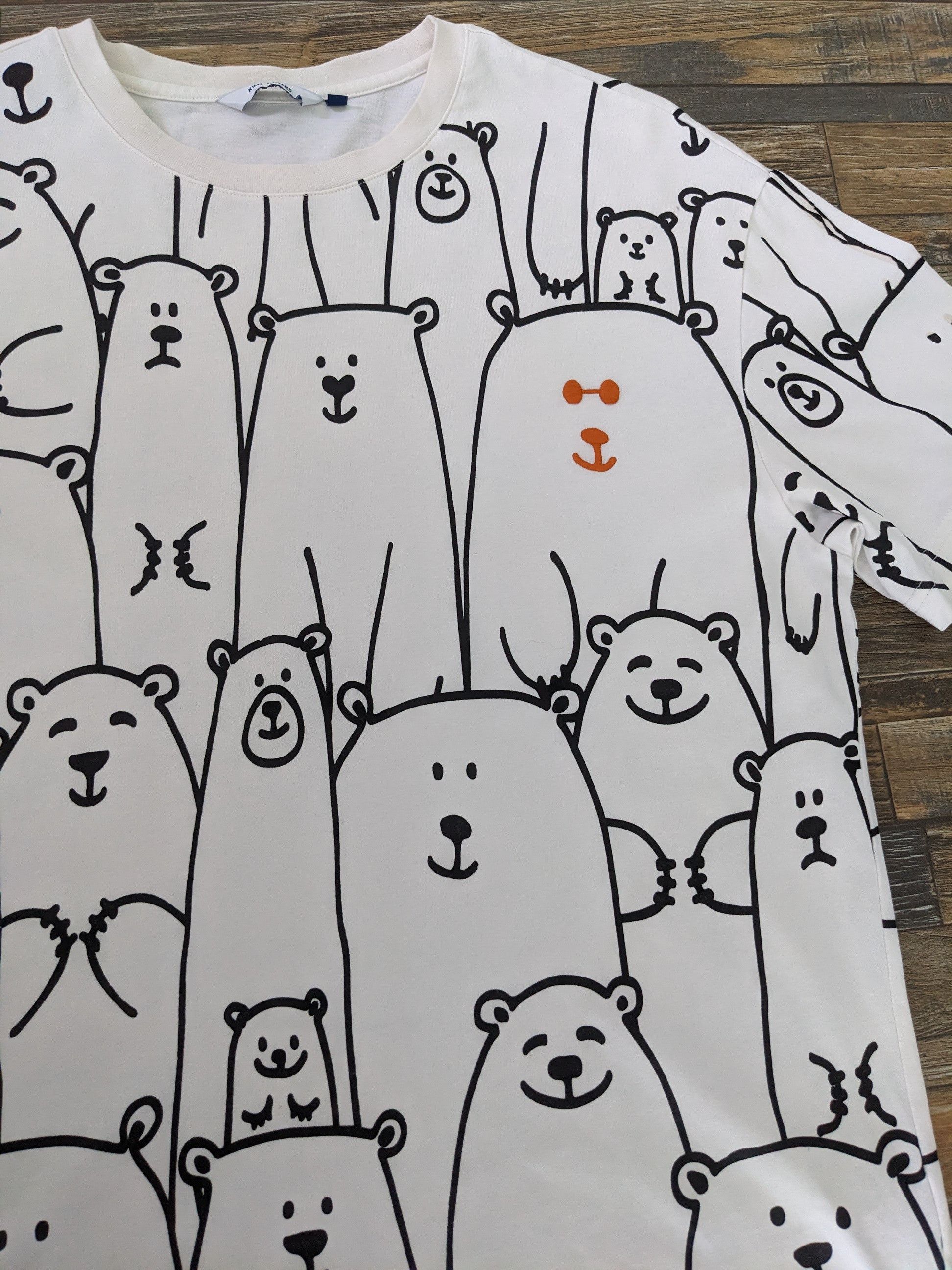 Japanese Brand × Vintage Vintage Kilo Meters Bear Shirt Fullprint Size US L / EU 52-54 / 3 - 12 Thumbnail