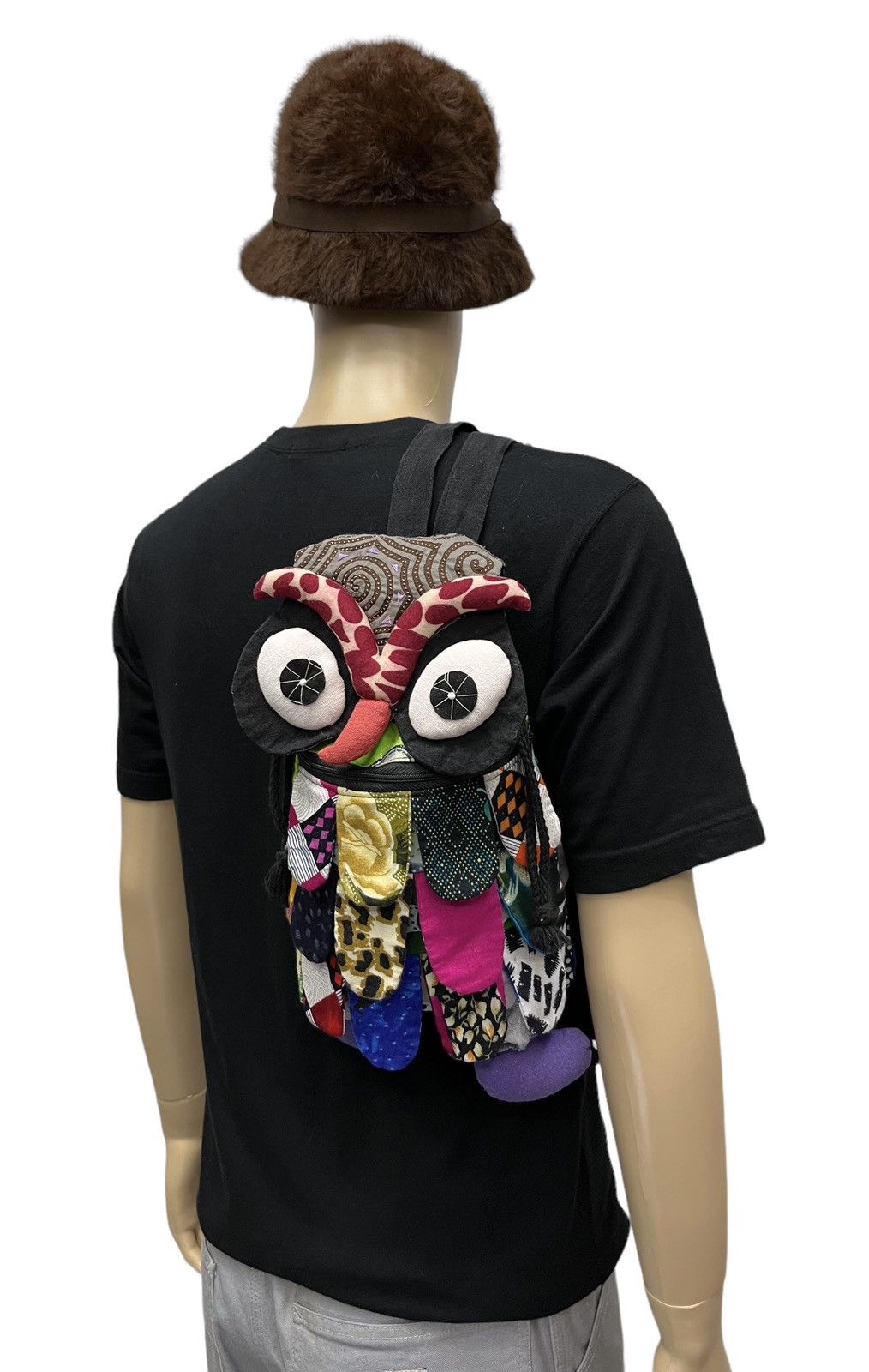 Japanese Brand 🔥Custom Owl Patchwork Art Kapital Design Mini Backpack Size ONE SIZE - 4 Thumbnail