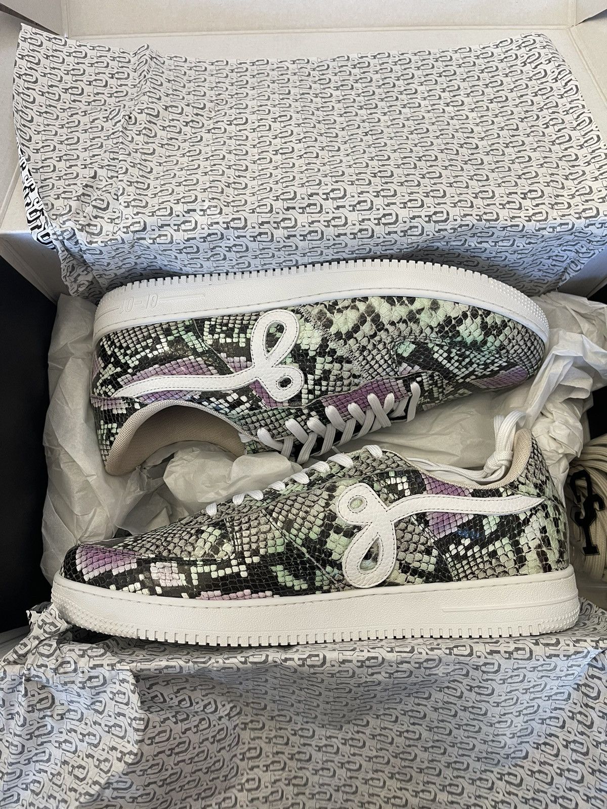 🐍 John Geiger GF-01 Low Multi Python Snakeskin Size 13 🐍
