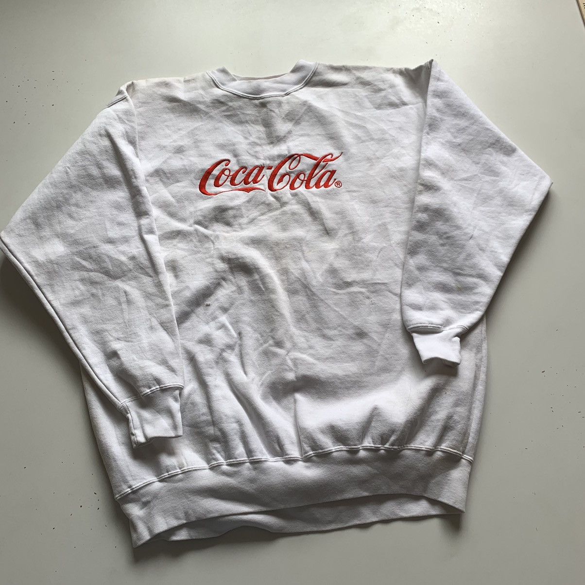 Coca Cola × Vintage Vintage 90s Coca Cola Coke Embroidered Graphic Crewneck Rare Size US XL / EU 56 / 4 - 1 Thumbnail