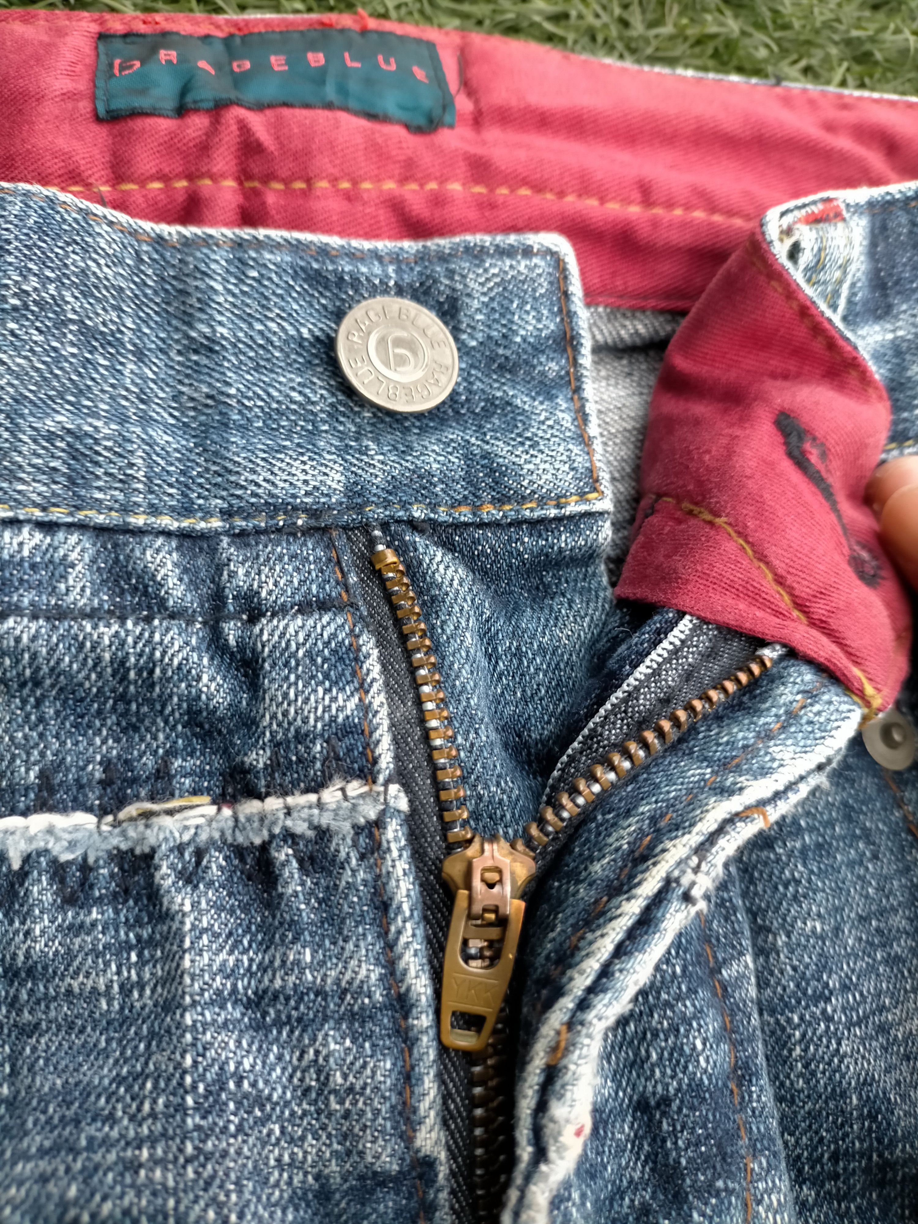 Hysteric Glamour RAGEBLUE x patchwork denim selvedge Pants Size US 32 / EU 48 - 9 Thumbnail