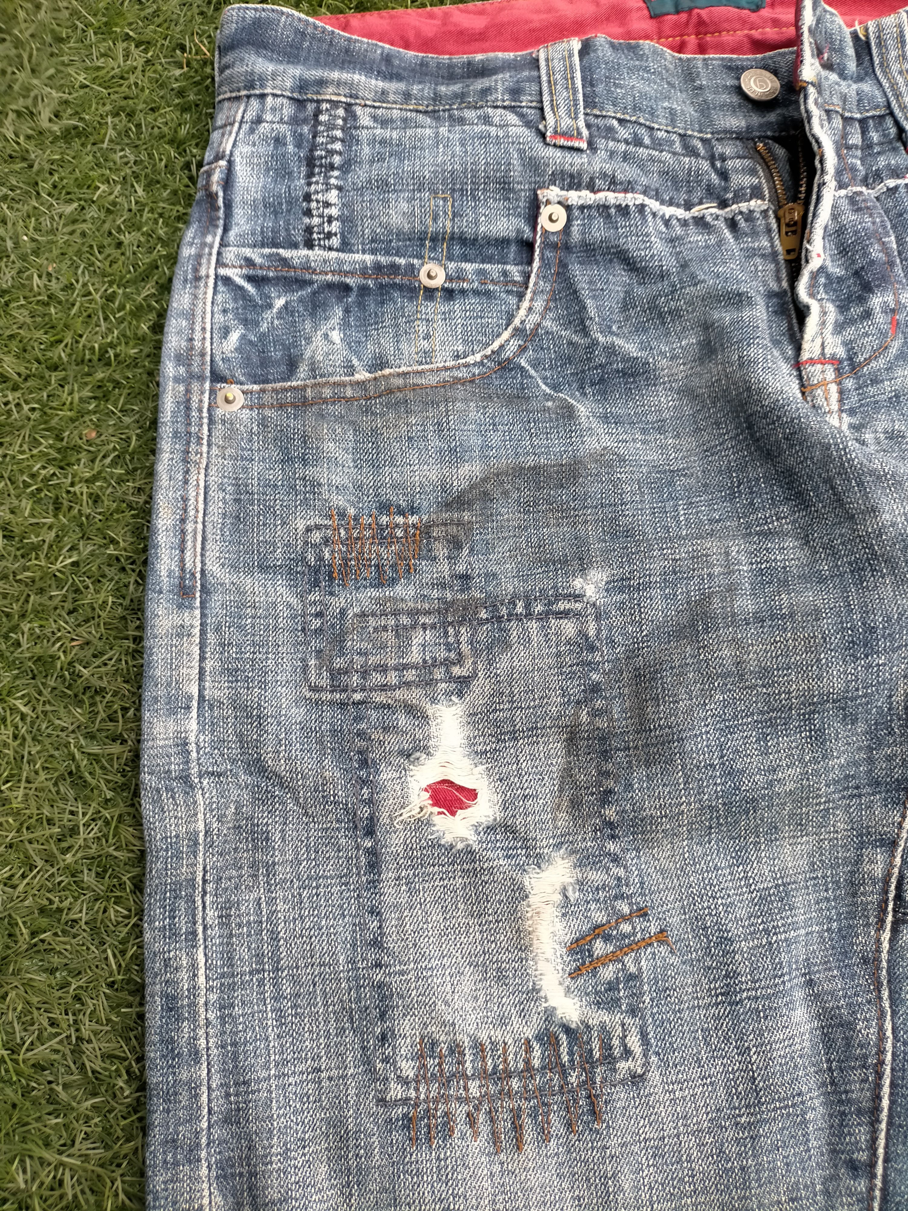 Hysteric Glamour RAGEBLUE x patchwork denim selvedge Pants Size US 32 / EU 48 - 11 Thumbnail