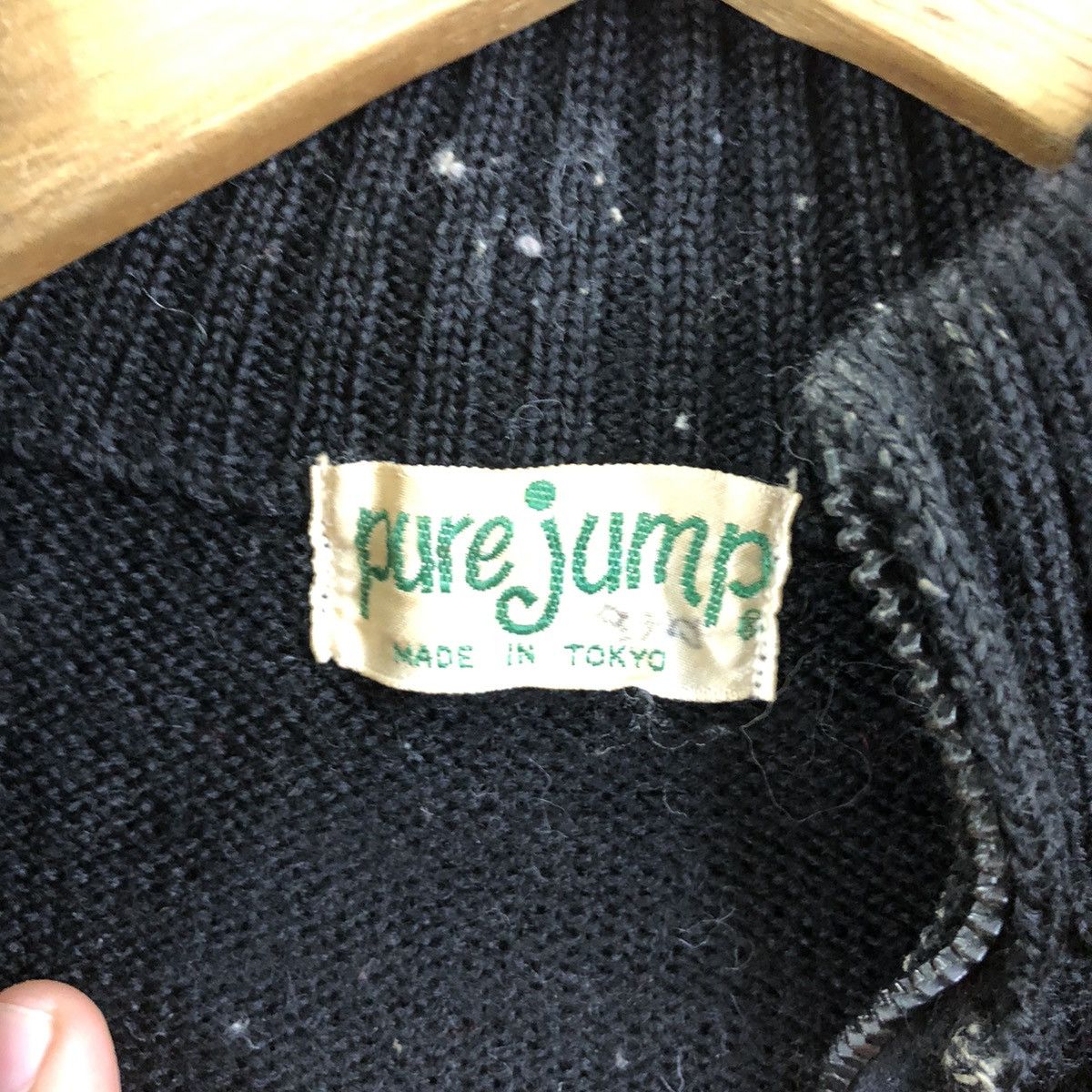 Japanese Brand Pure Jump Black Knitwear Sweater #166 Size US XS / EU 42 / 0 - 5 Thumbnail