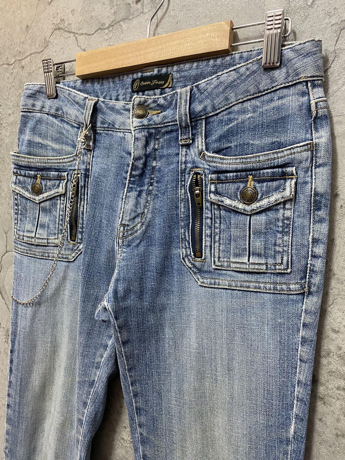 Japanese Brand Vintage Oririn Jeans Bush Pocket Button Up Ankle Flared Size US 28 / EU 44 - 8 Thumbnail