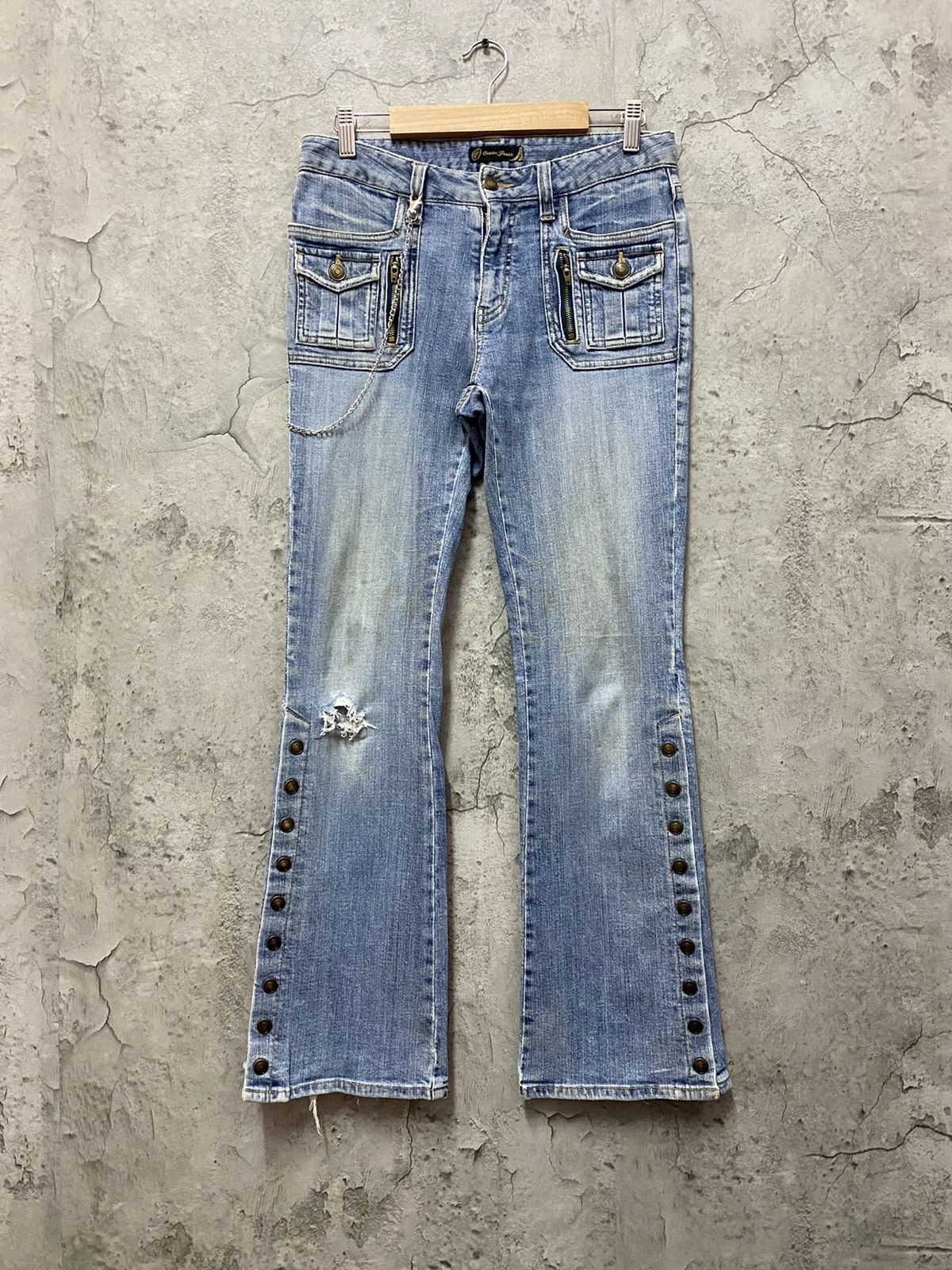 Japanese Brand Vintage Oririn Jeans Bush Pocket Button Up Ankle Flared Size US 28 / EU 44 - 1 Thumbnail
