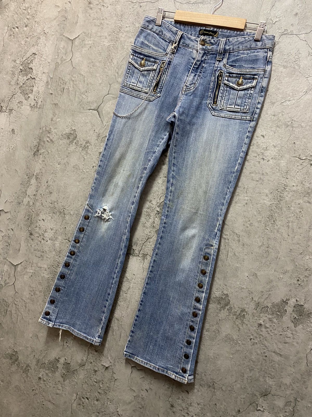 Japanese Brand Vintage Oririn Jeans Bush Pocket Button Up Ankle Flared Size US 28 / EU 44 - 2 Thumbnail