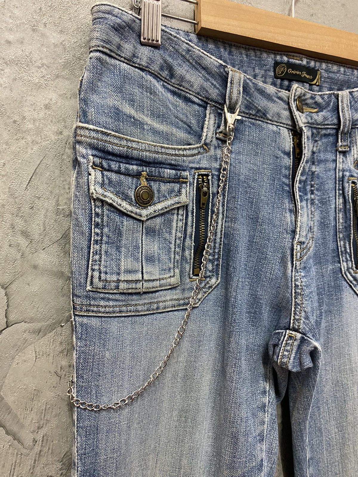 Japanese Brand Vintage Oririn Jeans Bush Pocket Button Up Ankle Flared Size US 28 / EU 44 - 7 Thumbnail