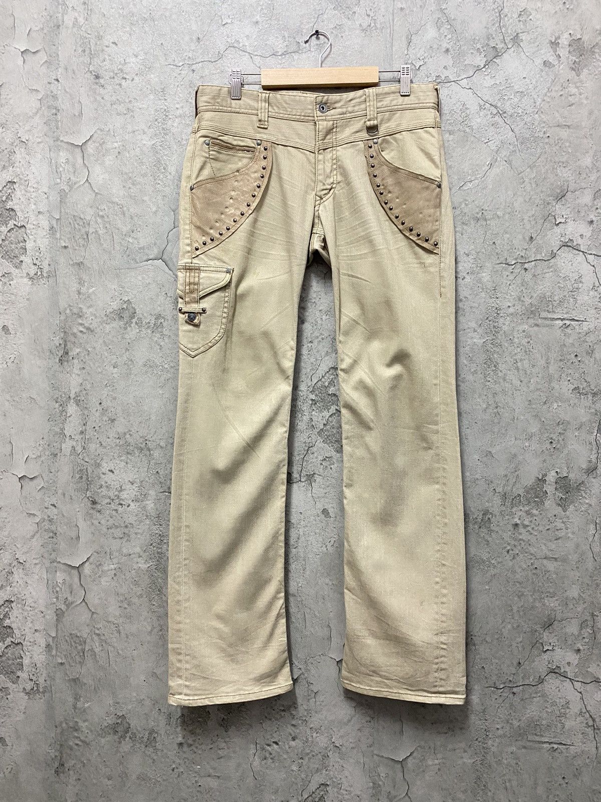 Le Grande Bleu (L.G.B.) Nicole Club Japan Leather Pocket Cargo Flared Pants Size US 32 / EU 48 - 1 Thumbnail