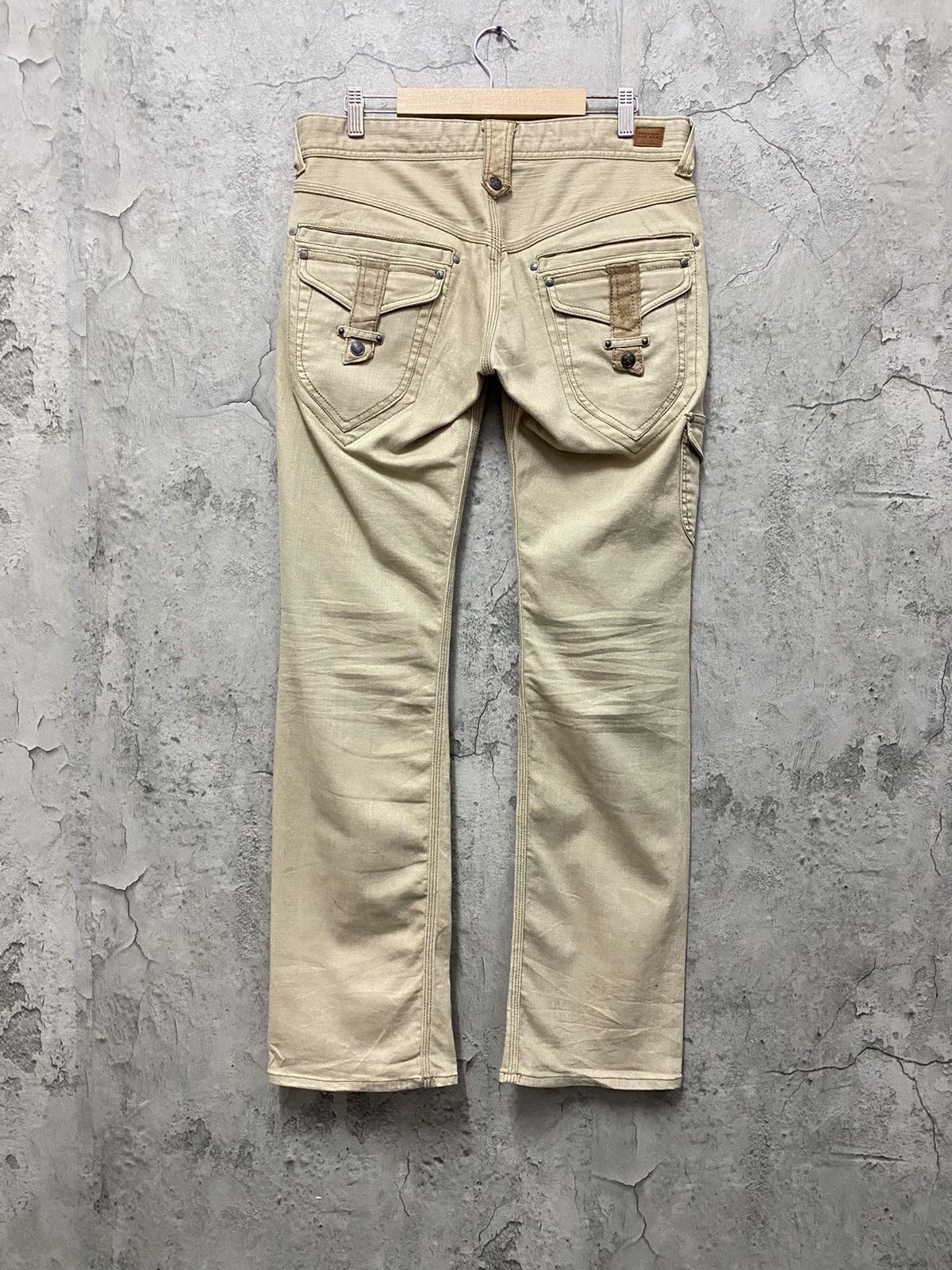Le Grande Bleu (L.G.B.) Nicole Club Japan Leather Pocket Cargo Flared Pants Size US 32 / EU 48 - 2 Thumbnail