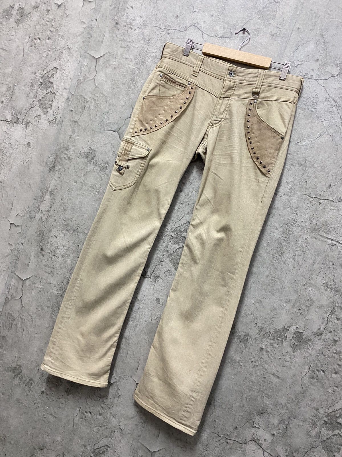 Le Grande Bleu (L.G.B.) Nicole Club Japan Leather Pocket Cargo Flared Pants Size US 32 / EU 48 - 3 Thumbnail