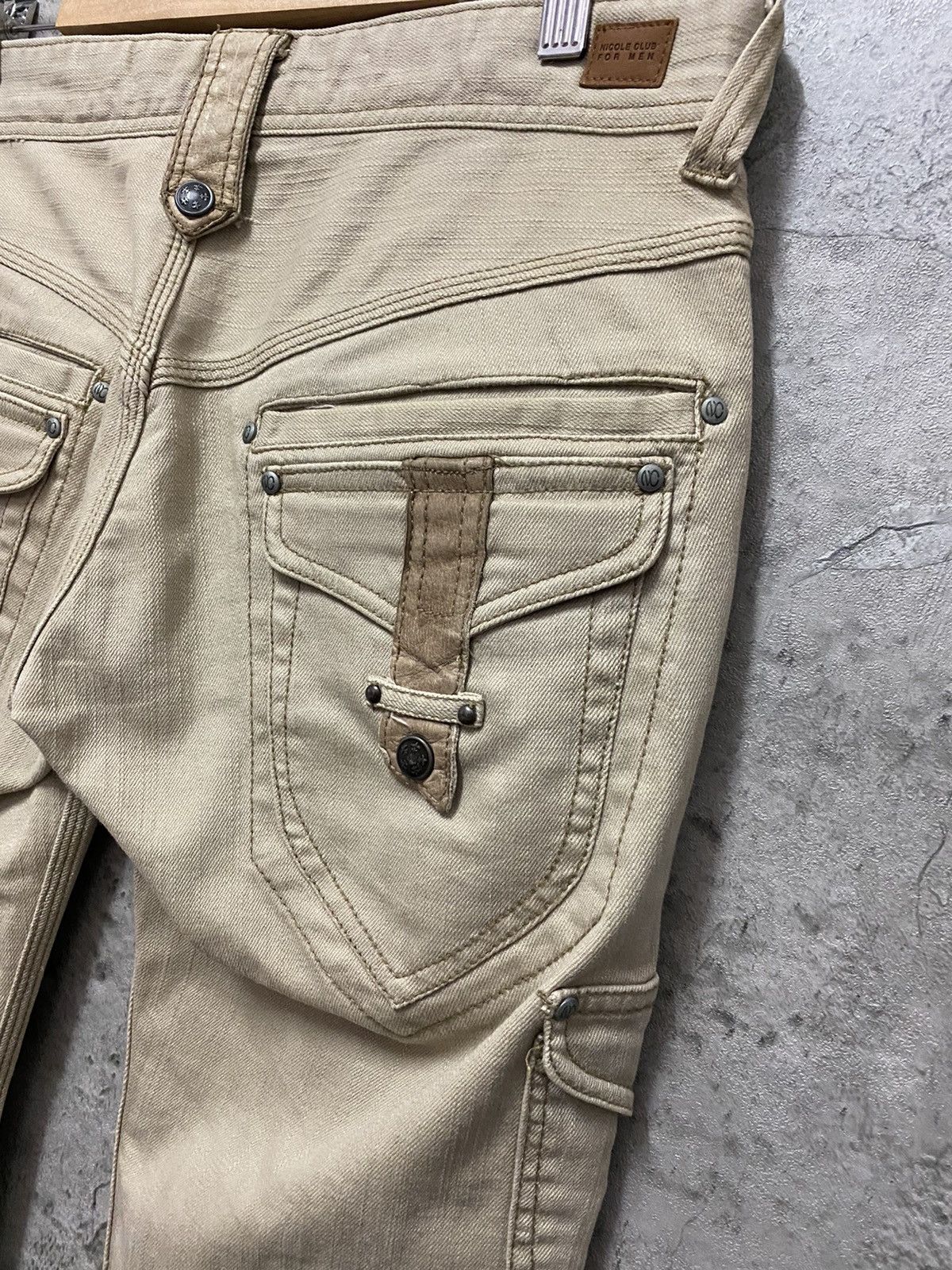 Le Grande Bleu (L.G.B.) Nicole Club Japan Leather Pocket Cargo Flared Pants Size US 32 / EU 48 - 12 Thumbnail
