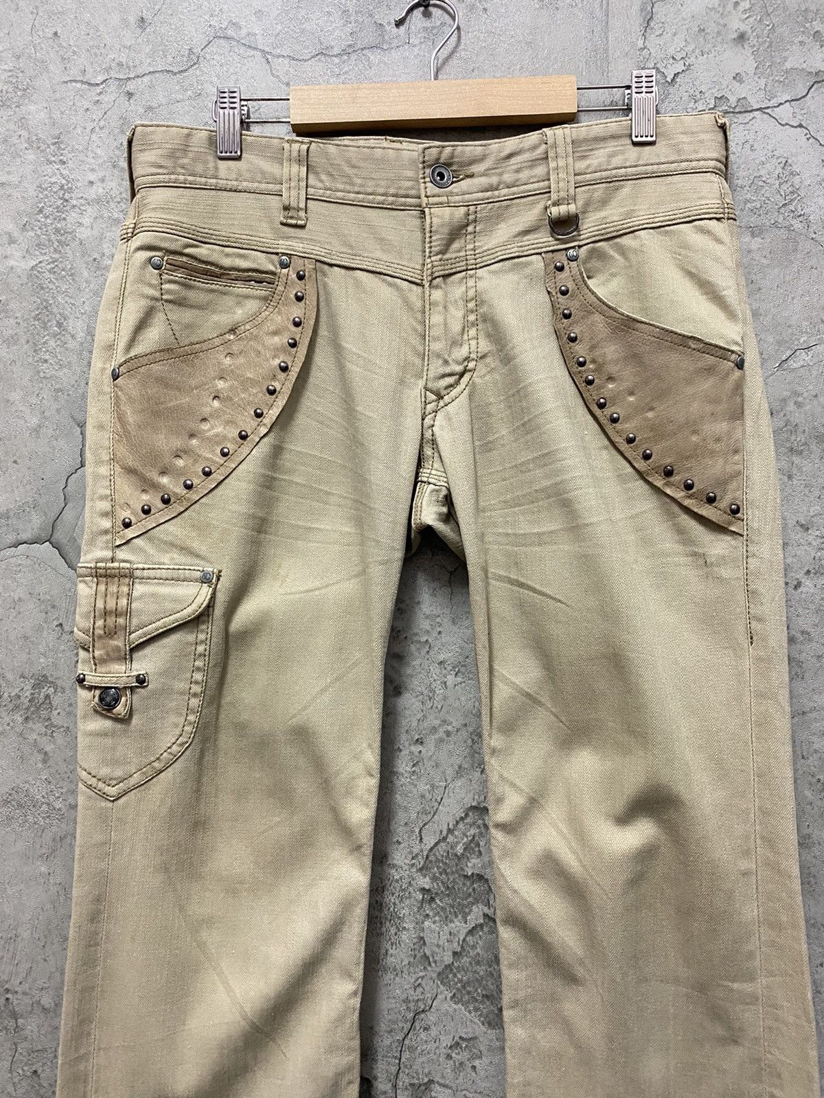 Le Grande Bleu (L.G.B.) Nicole Club Japan Leather Pocket Cargo Flared Pants Size US 32 / EU 48 - 4 Thumbnail