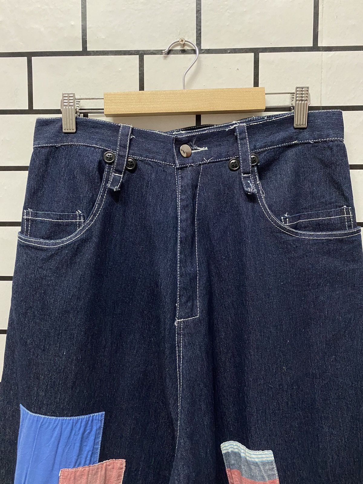 Japanese Brand Kmk Japan Patchwork Super Baggy Harem Denim pants Size US 30 / EU 46 - 15 Thumbnail