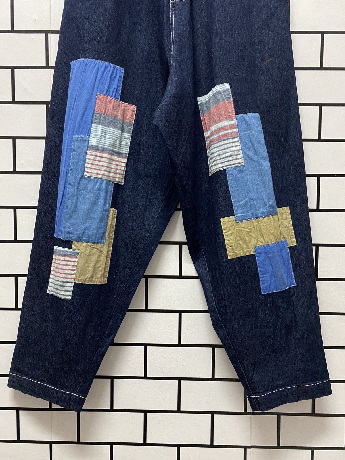 Japanese Brand Kmk Japan Patchwork Super Baggy Harem Denim pants Size US 30 / EU 46 - 5 Thumbnail