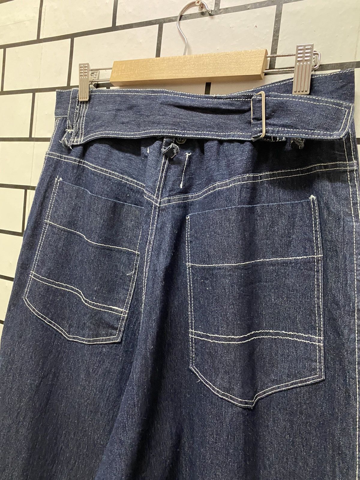 Japanese Brand Kmk Japan Patchwork Super Baggy Harem Denim pants Size US 30 / EU 46 - 14 Thumbnail