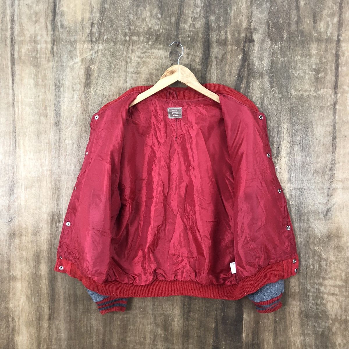 Japanese Brand PALCAS RED WOOL VARSITY JACKET #1878 Size US L / EU 52-54 / 3 - 7 Thumbnail
