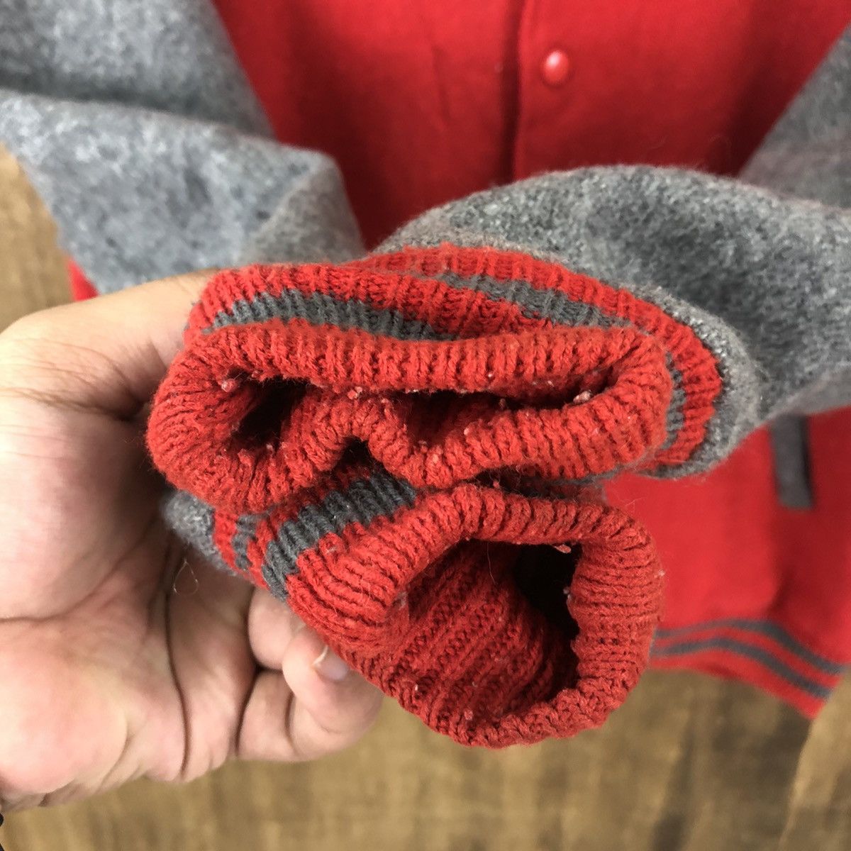 Japanese Brand PALCAS RED WOOL VARSITY JACKET #1878 Size US L / EU 52-54 / 3 - 4 Thumbnail