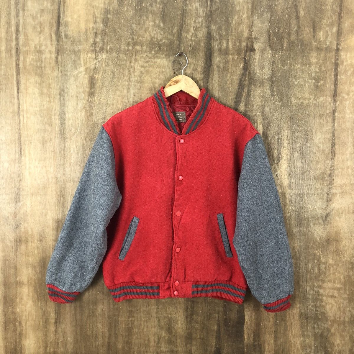 Japanese Brand PALCAS RED WOOL VARSITY JACKET #1878 Size US L / EU 52-54 / 3 - 1 Thumbnail
