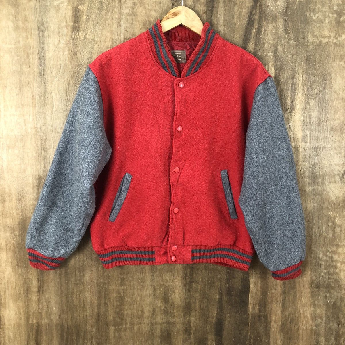 Japanese Brand PALCAS RED WOOL VARSITY JACKET #1878 Size US L / EU 52-54 / 3 - 3 Thumbnail