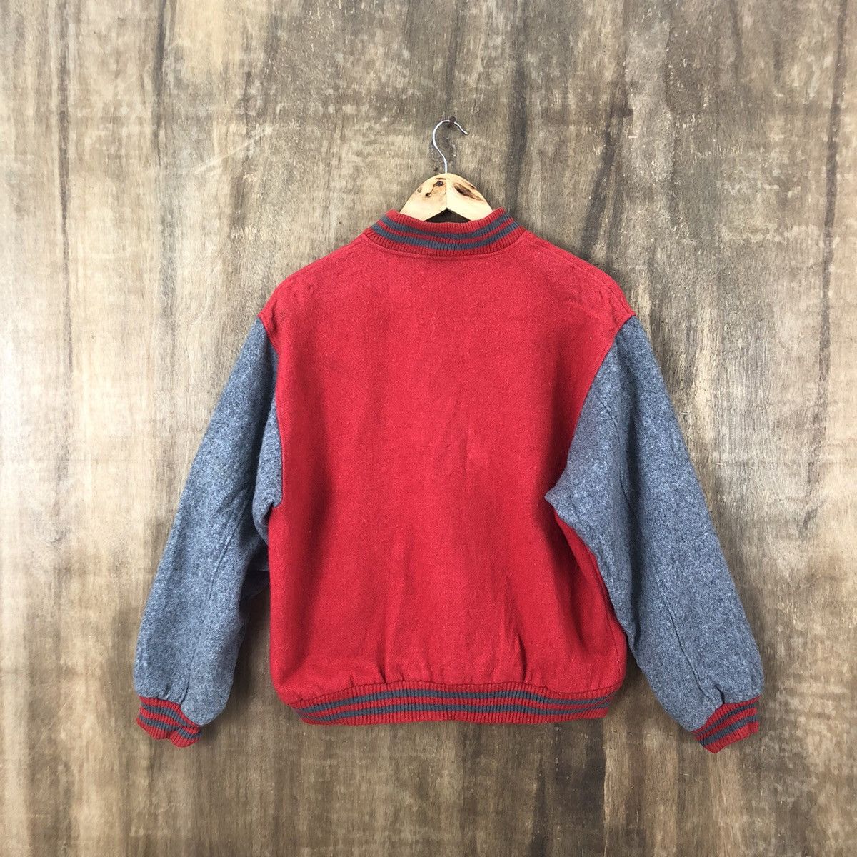 Japanese Brand PALCAS RED WOOL VARSITY JACKET #1878 Size US L / EU 52-54 / 3 - 8 Thumbnail