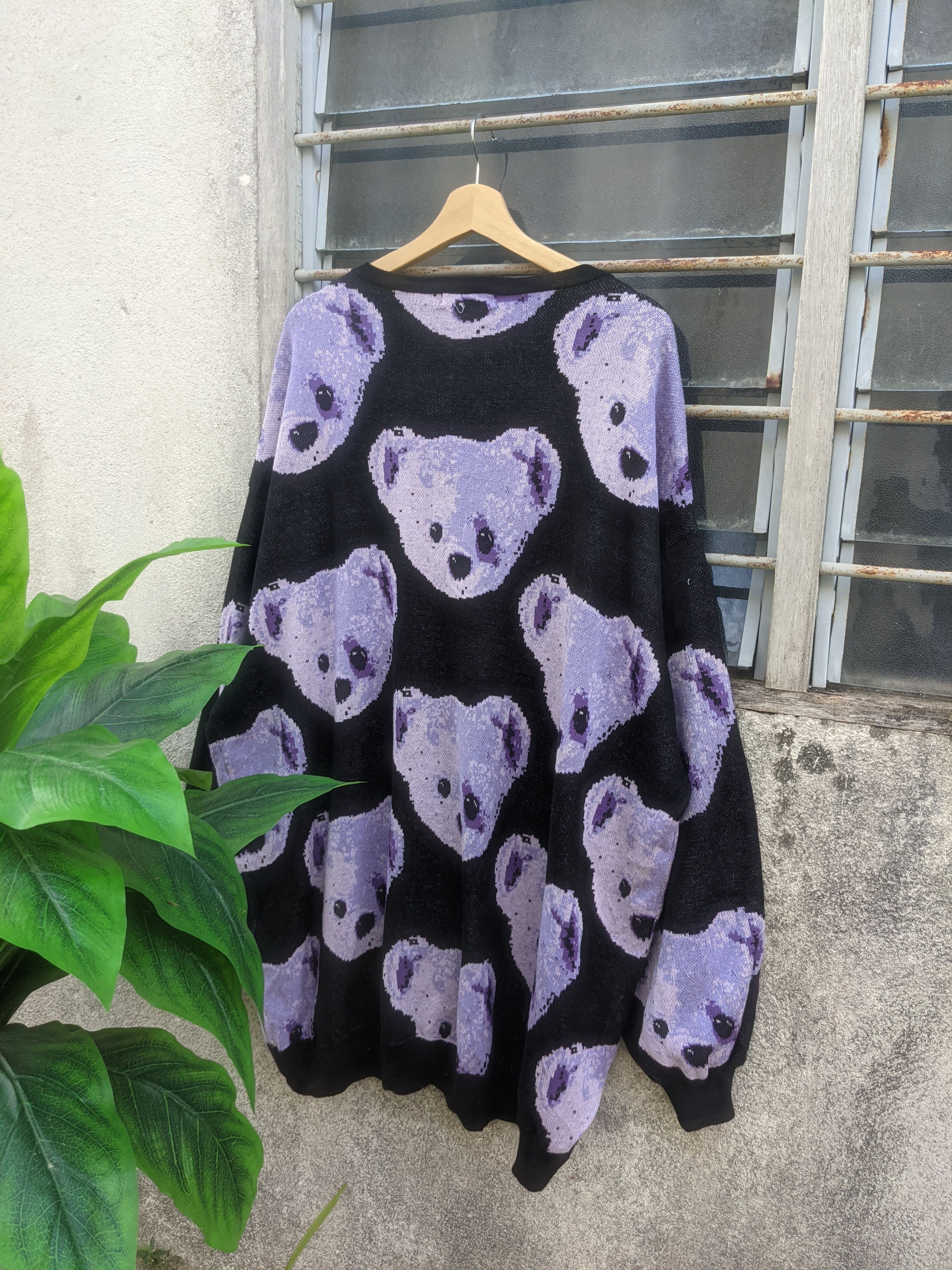 Homespun Knitwear × Japanese Brand Travas Tokyo Fullprint Bear Baggy Knitwear Size US XXL / EU 58 / 5 - 2 Thumbnail