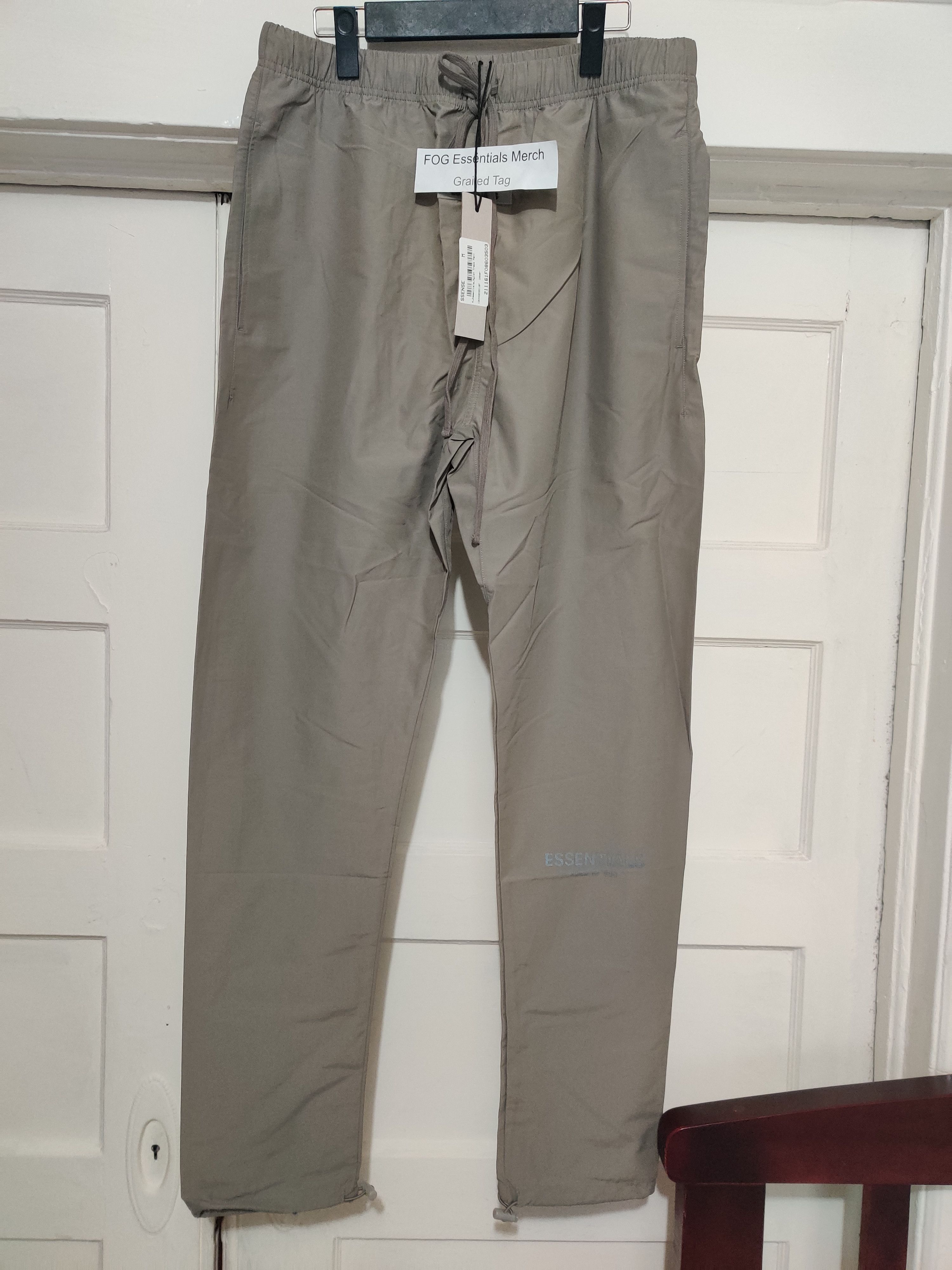 Fear of God (XS) 2020 Taupe Nylon Trackpants Essentials FOG | Grailed