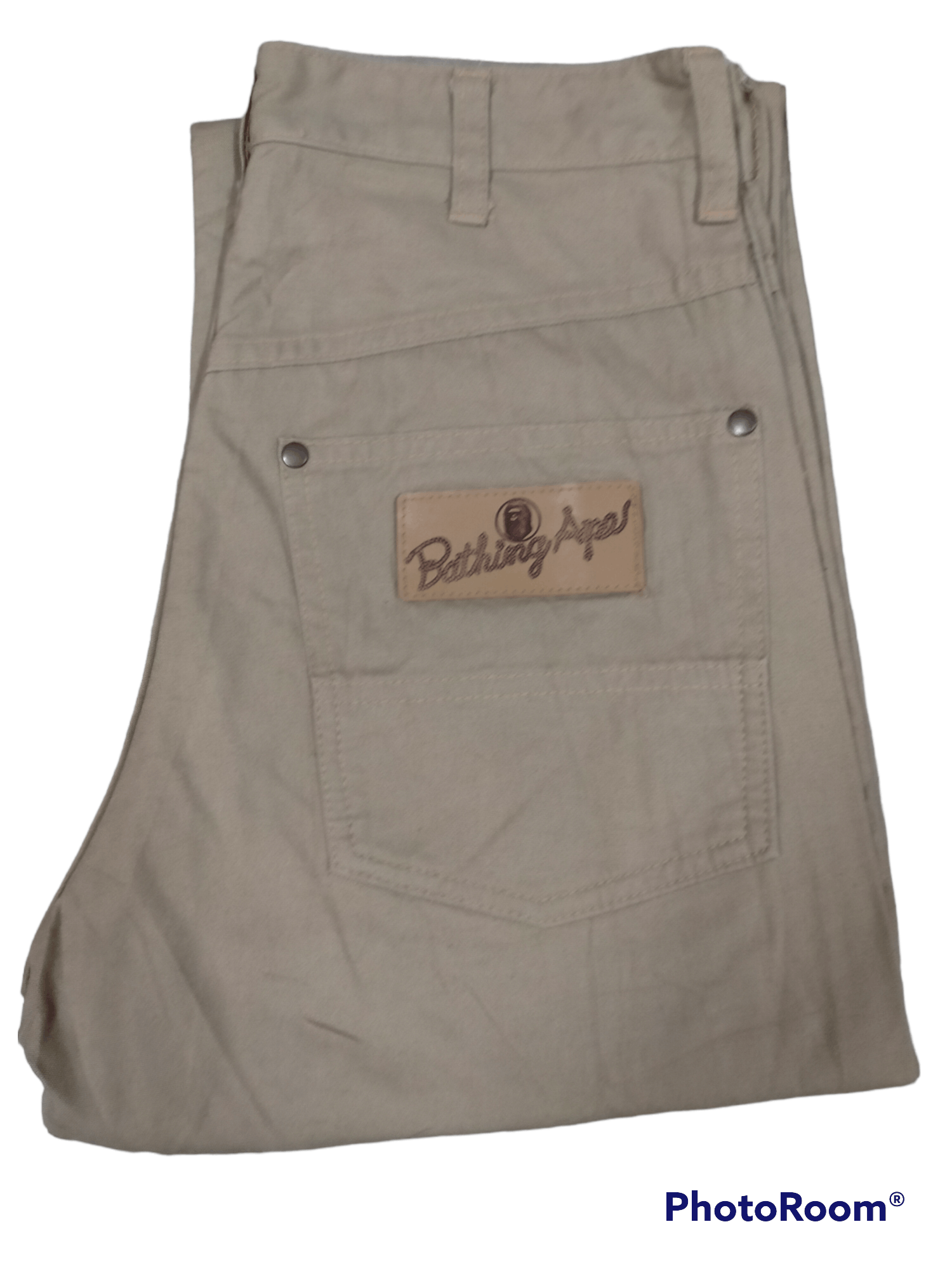 image of Vintage Bape Chino Pants in Beige, Men's (Size 27)