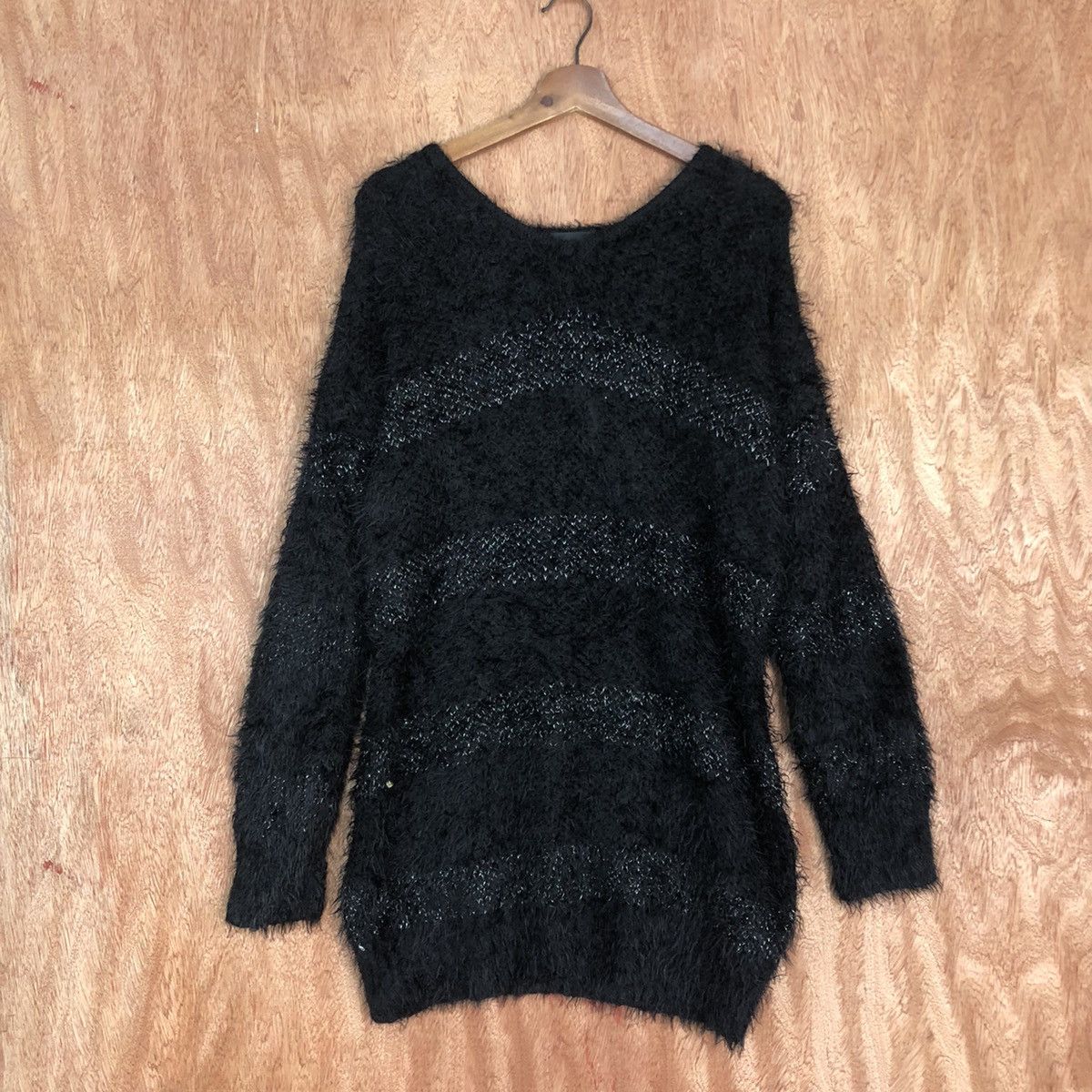 Homespun Knitwear × Japanese Brand × OVER THE STRiPES Hk Works Kurt Cobain style Mohair striped Knitwear #0437 Size US M / EU 48-50 / 2 - 1 Thumbnail