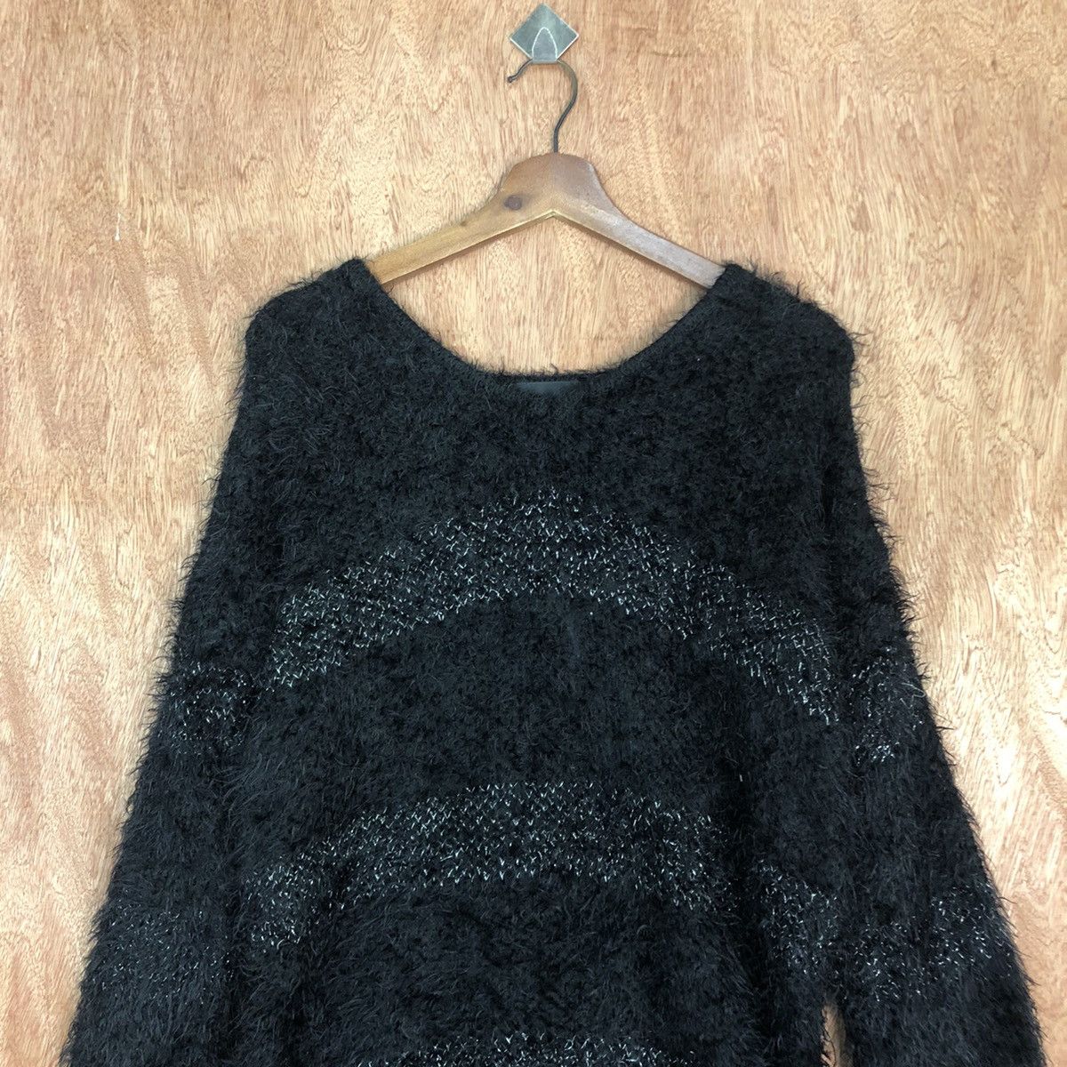 Homespun Knitwear × Japanese Brand × OVER THE STRiPES Hk Works Kurt Cobain style Mohair striped Knitwear #0437 Size US M / EU 48-50 / 2 - 2 Thumbnail